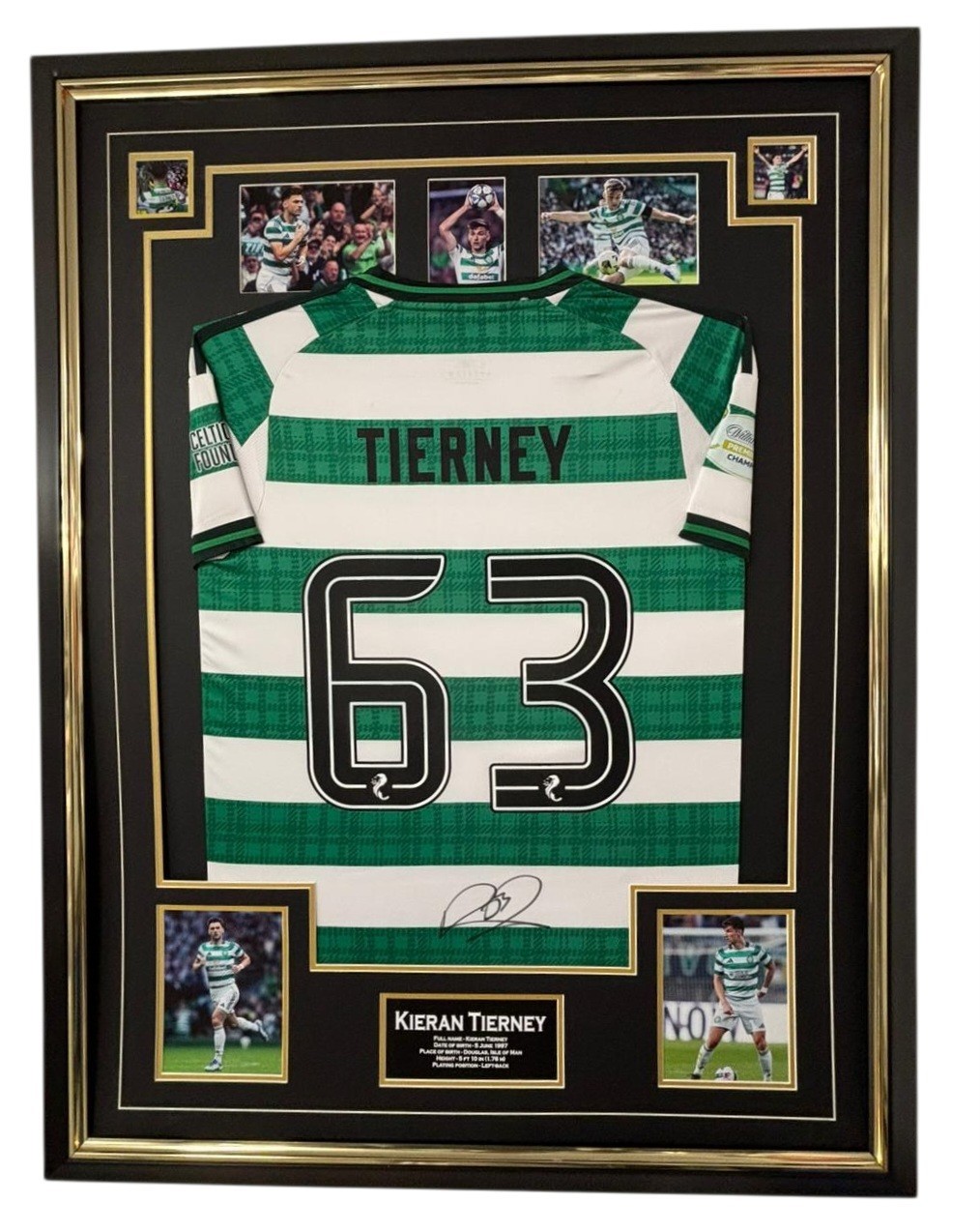 CELTIC LEGEND Kieran Tierney Signed Shirt Autographed Jersey Display **