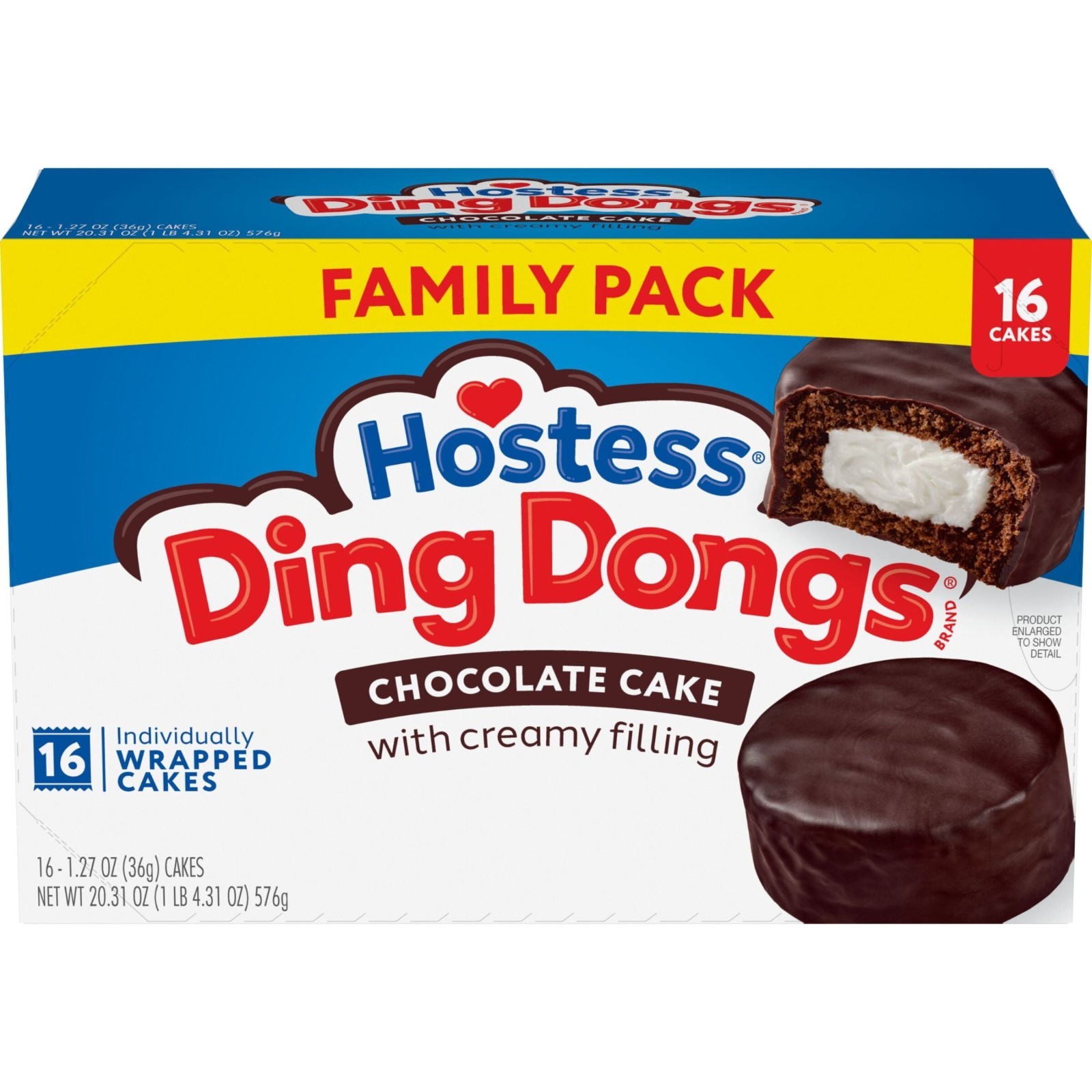 Hostess Ding Dongs Snack Cakes, Chocolate Flavor, 20.31 oz Box (16 Count) Hostess Ding Dongs Snack Cakes, Chocolate Flavor, 20.31 oz Box (16 Count)