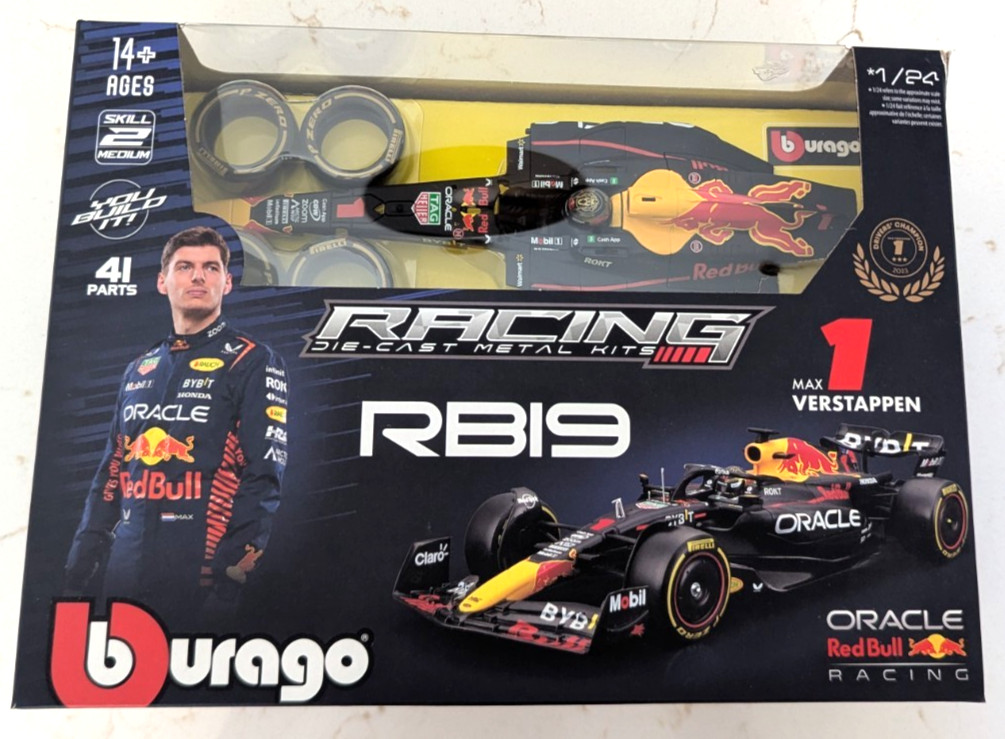 Max Verstappen #1 2026 Bburago 1:24 Diecast Metal Kit F1 Reb Bull RB19 LMTD EDTN Max Verstappen #1 2026 Bburago 1:24 Diecast Metal Kit F1 Reb Bull RB19 LMTD EDTN