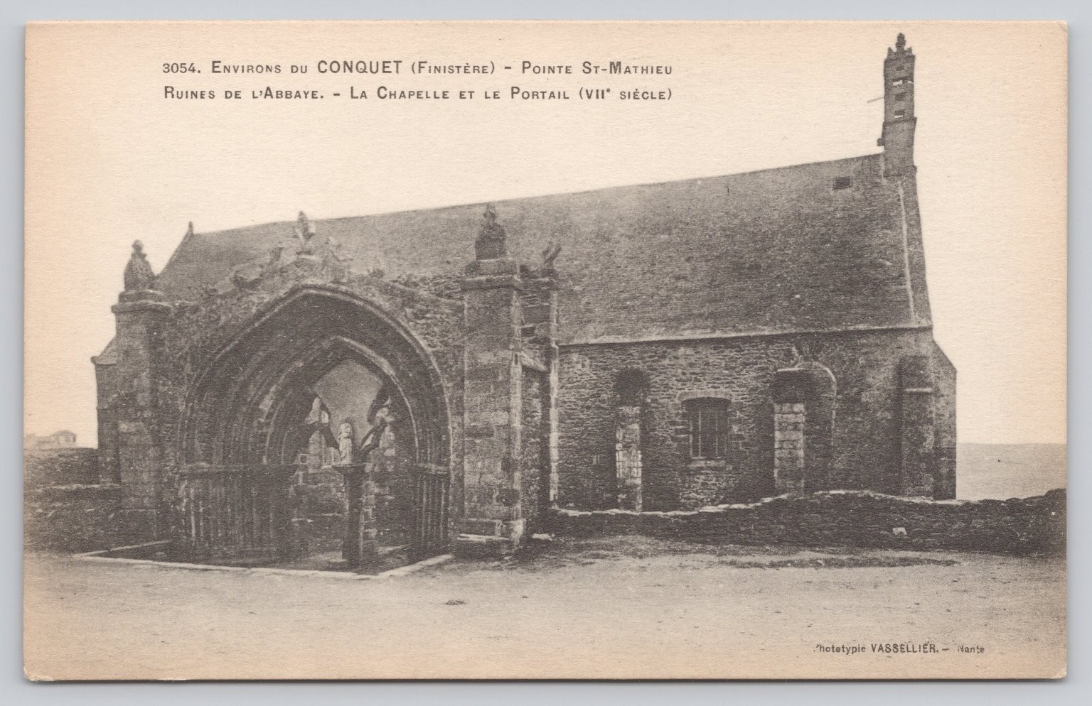 Vintage 1907-1915 Conquet Pointe St-Mathieu Abbey Ruins Postcard Vintage 1907-1915 Conquet Pointe St-Mathieu Abbey Ruins Postcard