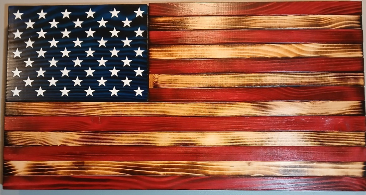 RUSTIC WOODEN AMERICAN FLAG HANDCRAFTED BURNT 25\ RUSTIC WOODEN AMERICAN FLAG HANDCRAFTED BURNT 25\