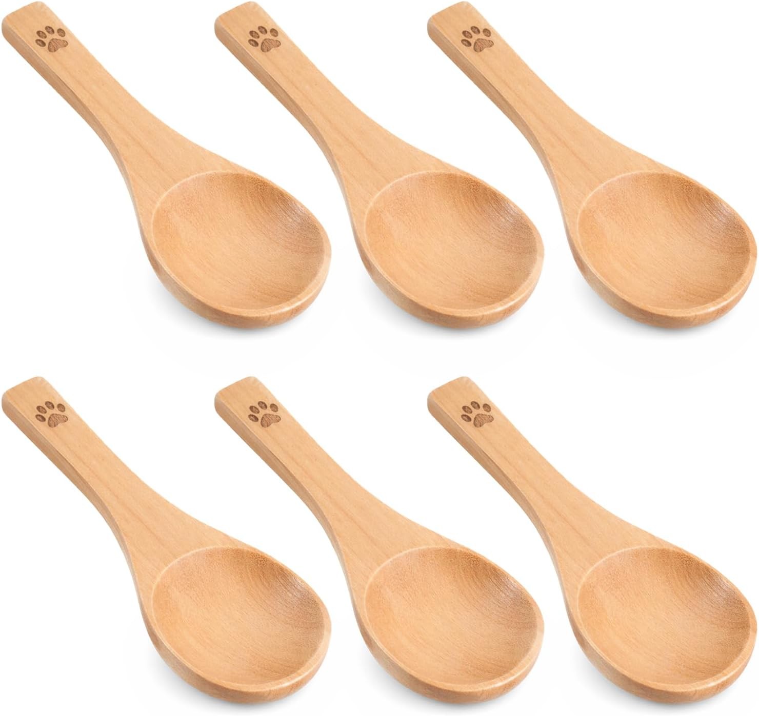 6 Pack Cute Mini Wood Teaspoons Small Wooden Spoons Tiny Wooden Spoons Handmade