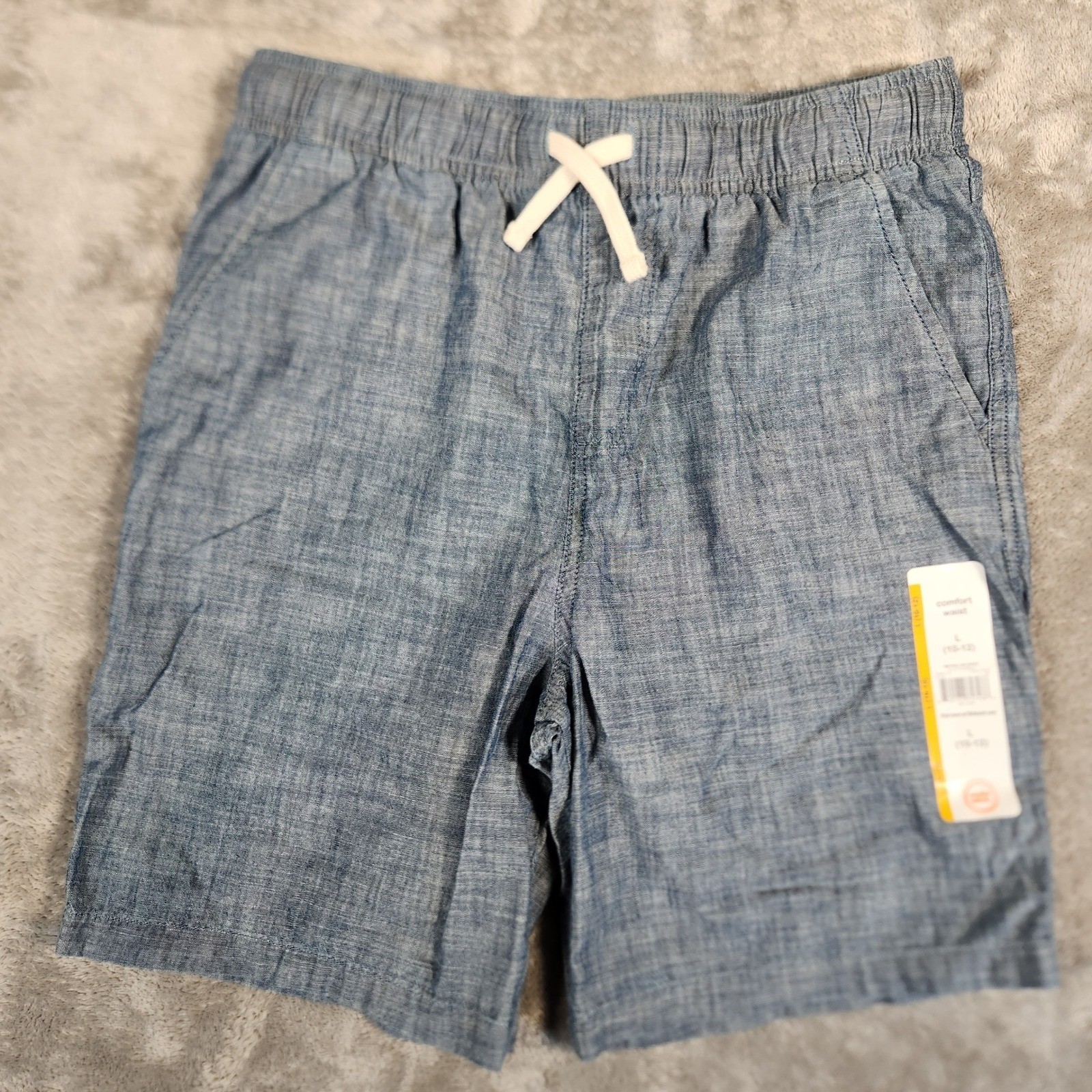 Wonder Nation Pull On Shorts Girls Large 10-12 Blue Chambray NWT Elastic Waist Wonder Nation Pull On Shorts Girls Large 10-12 Blue Chambray NWT Elastic Waist