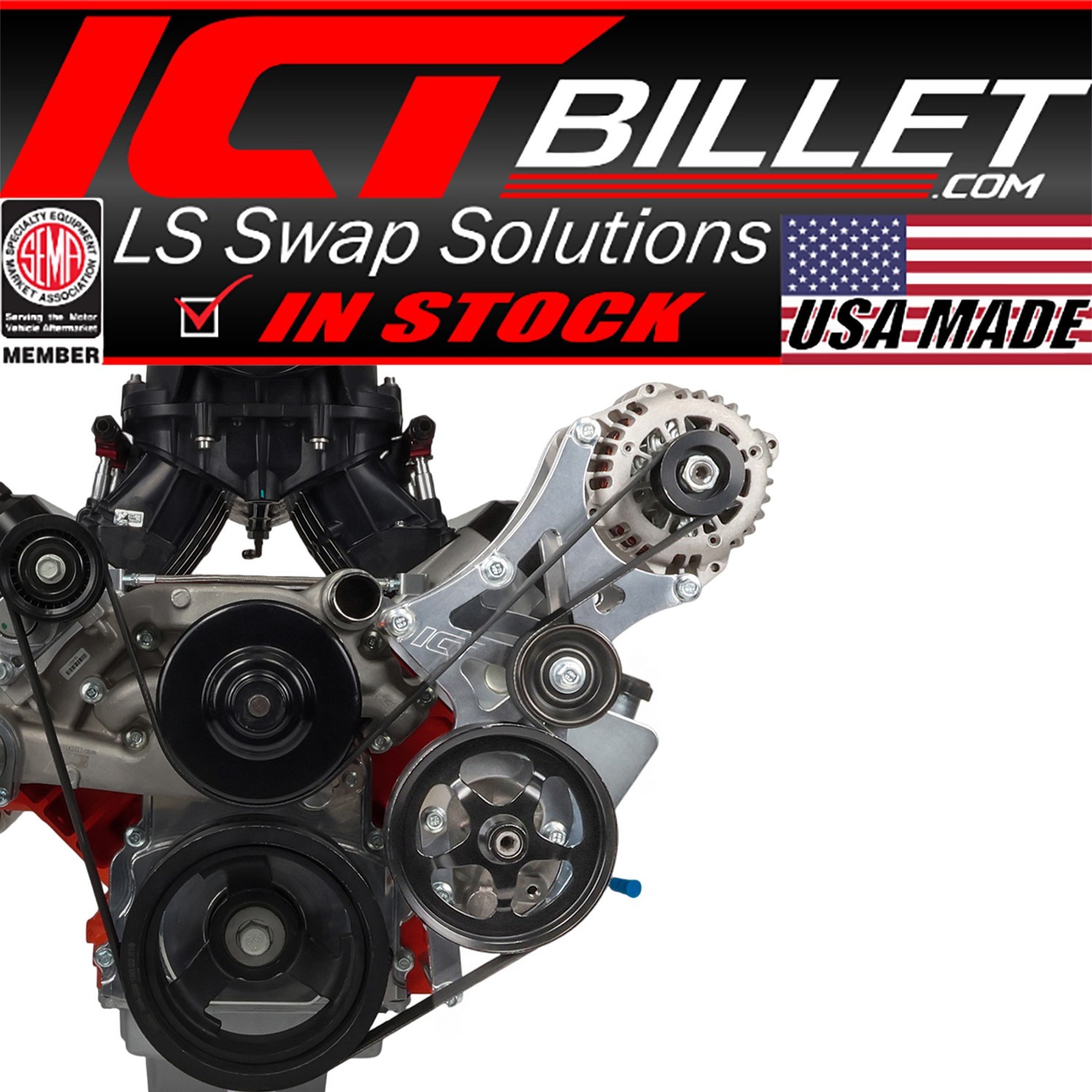 LS Truck Driver Side Alternator/Power Steering Pump Bracket LQ4 LQ9 L33 4.8L ...