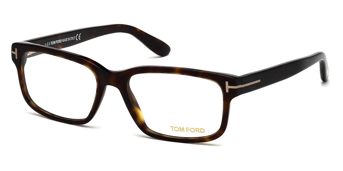 New Tom Ford Men Geometric Eyeglasses FT5313 052 Dark Havana  55mm