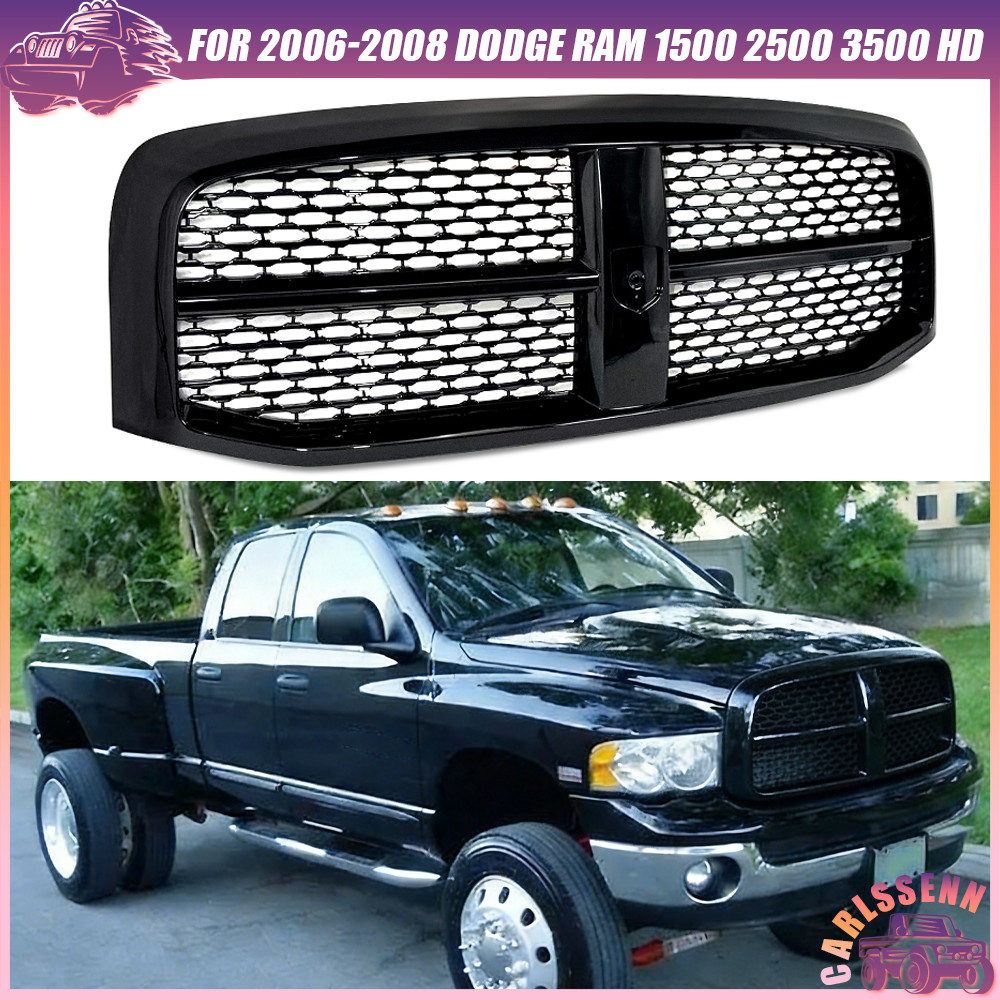 For 2006 2007 2008 Dodge Ram 1500 2500 3500 Brilliant Black Grille Laramie Style