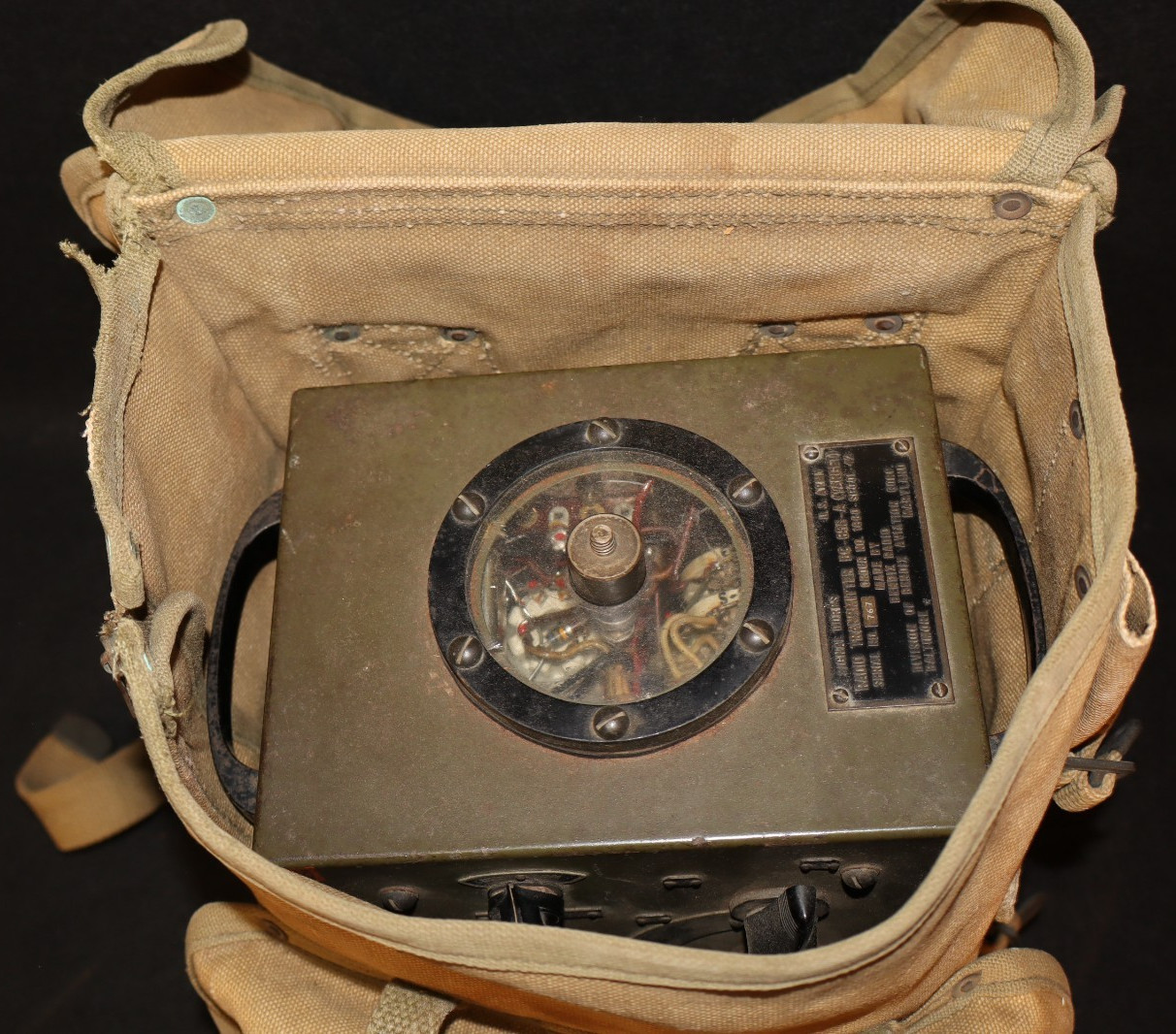 WWII US Army Signal Corps Radio Transmitter BC-655-A (Target) Bendix 1942 & Pack