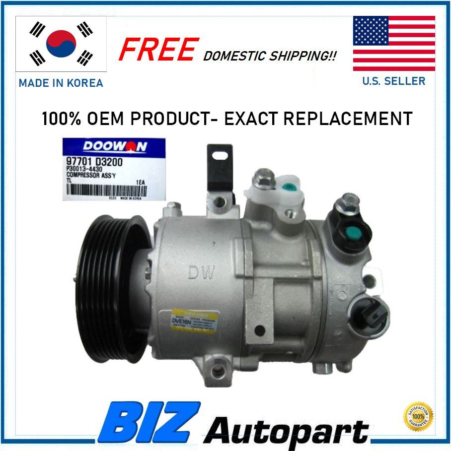 OEM A/C COMPRESSOR W/ CLUTCH FOR 16-17 HYUNDAI TUCSON 2.0L 97701-D3200 OEM A/C COMPRESSOR W/ CLUTCH FOR 16-17 HYUNDAI TUCSON 2.0L 97701-D3200