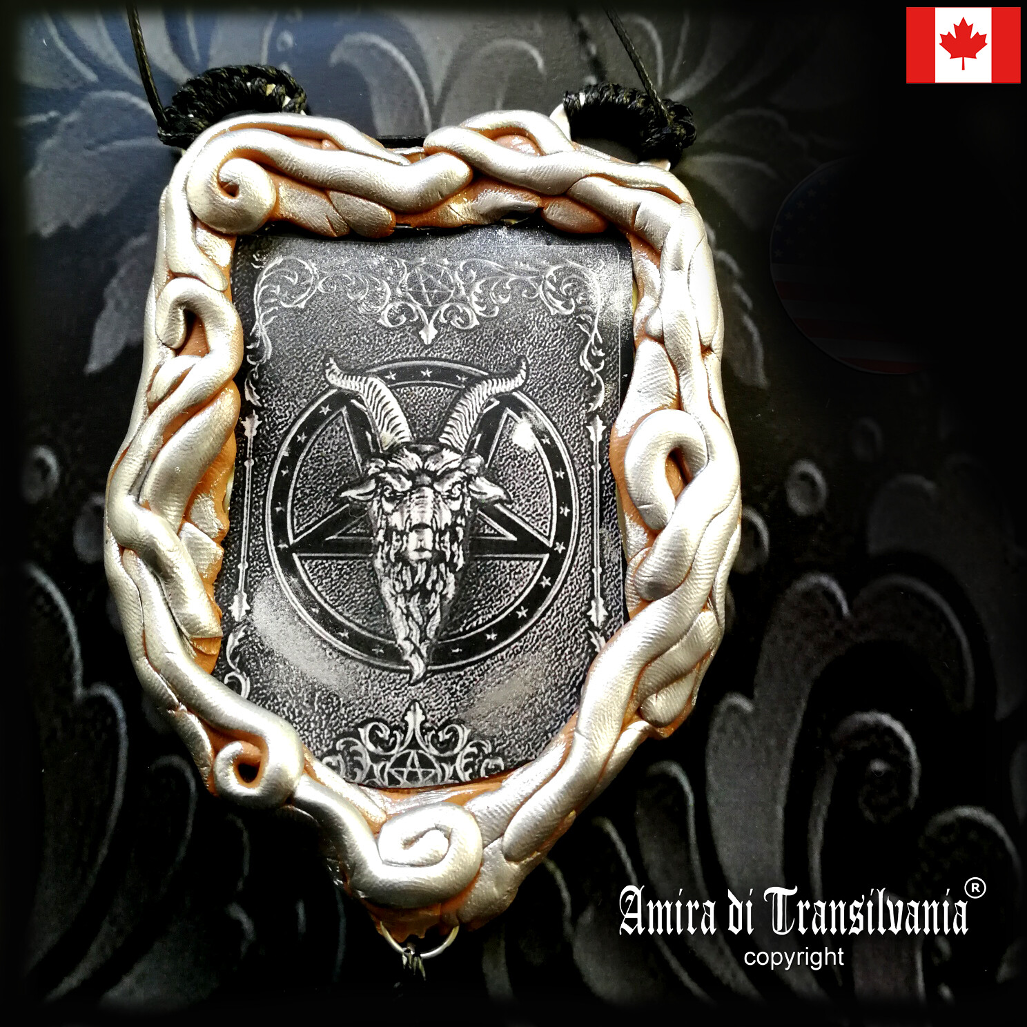 Baphomet Gothic talisman satanist pendant devil satan amulet necklace Lucifer
