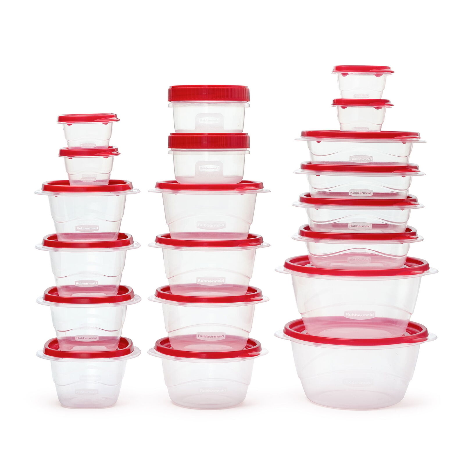 Rubbermaid TakeAlongs 40 Piece Food Storage Set Leakproof Containers Set Red