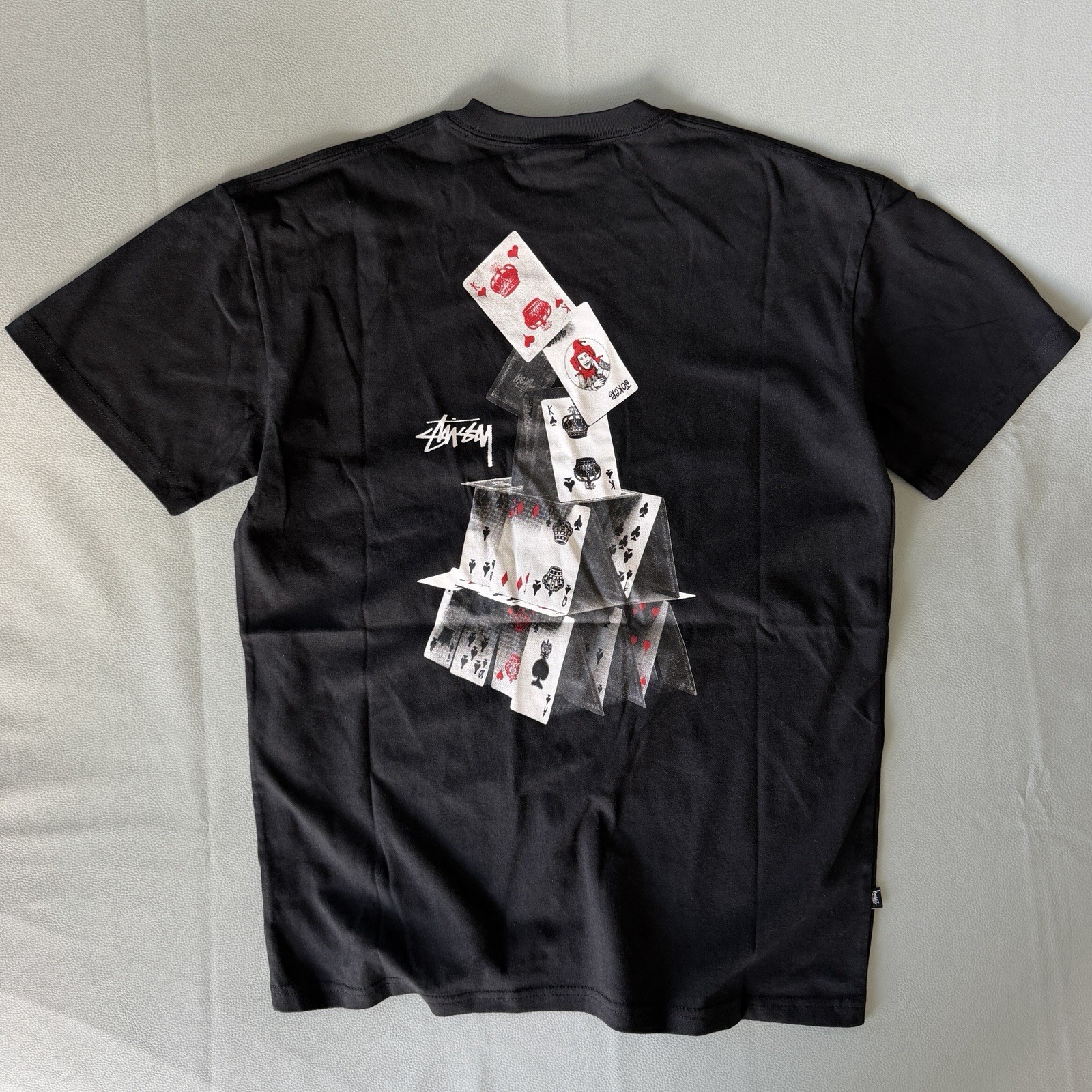 🃏Stüssy AU House of Cards Graphic Tee Black Men’s Size: S, New 100% Authentic