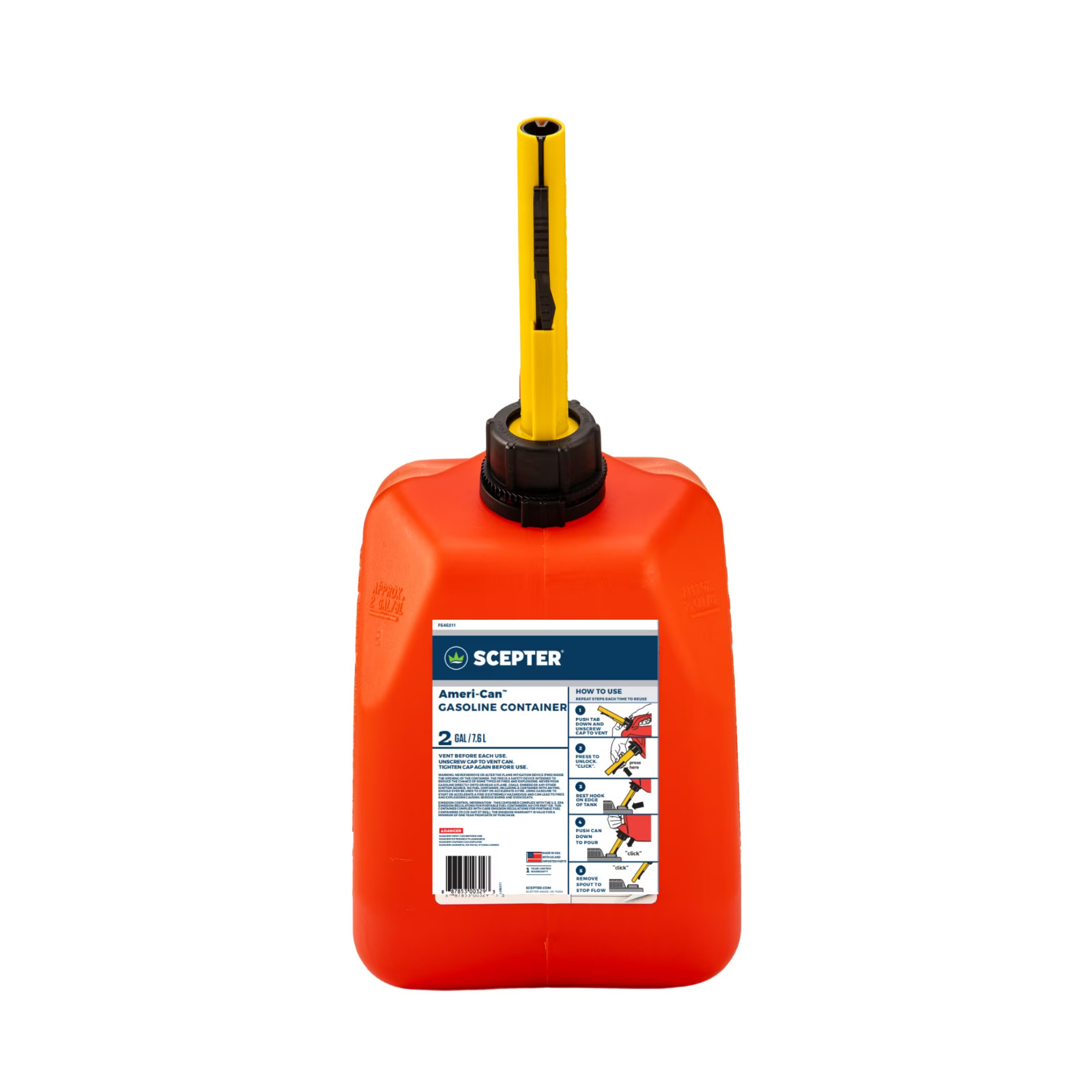 Scepter Ameri-Can FG4G213 2 Gallon Gas Can with Easy-Flo Spout, Red Scepter Ameri-Can FG4G213 2 Gallon Gas Can with Easy-Flo Spout, Red