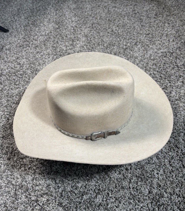 Vintage Resistol Cowboy Hat 7 3/8 Tan Western Felt Self Conforming Rancher Vintage Resistol Cowboy Hat 7 3/8 Tan Western Felt Self Conforming Rancher