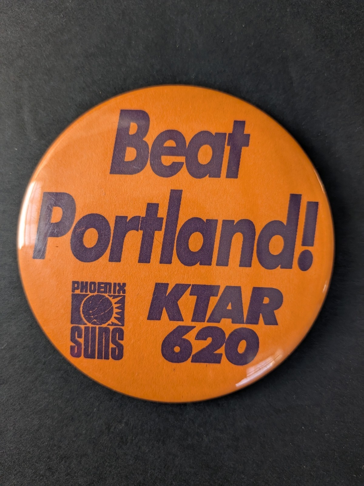 Vintage Phoenix Suns pin back button BEAT PORTLAND 3 Vintage Phoenix Suns pin back button BEAT PORTLAND 3