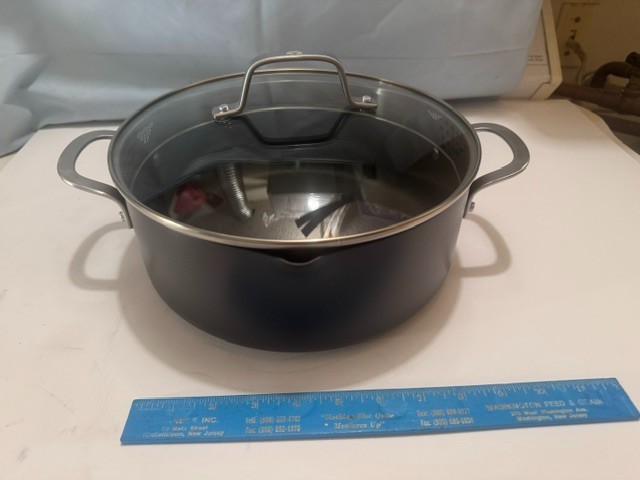 NEW - Calphalon HARD ANODIZED Nonstick 5-Quart DUTCH OVEN W/ STRAINER LID NEW - Calphalon HARD ANODIZED Nonstick 5-Quart DUTCH OVEN W/ STRAINER LID