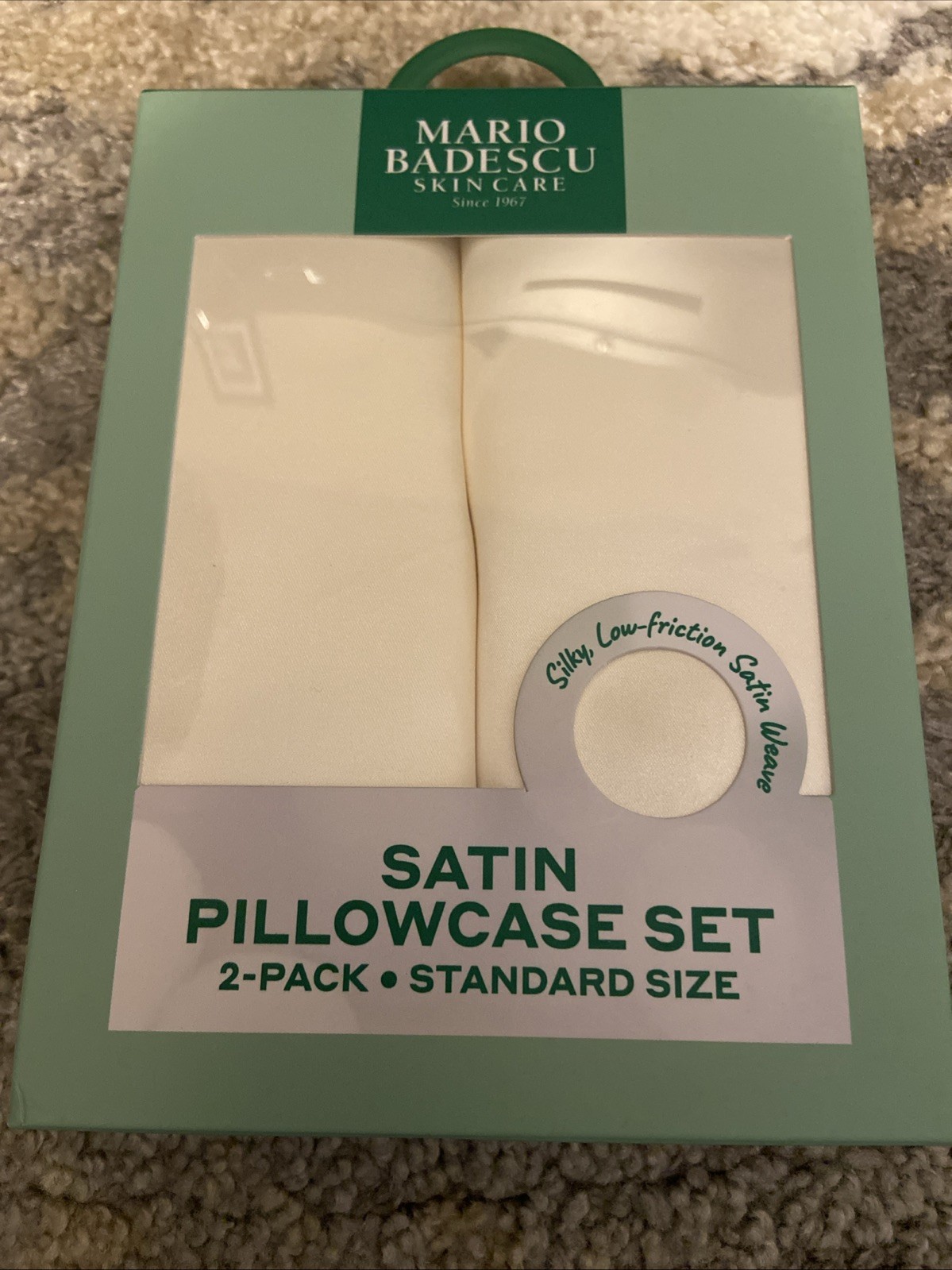 NIP SEALED SET 2 MARIO BADESCU STANDARD SATIN PILLOWCASES IVORY NIP SEALED SET 2 MARIO BADESCU STANDARD SATIN PILLOWCASES IVORY
