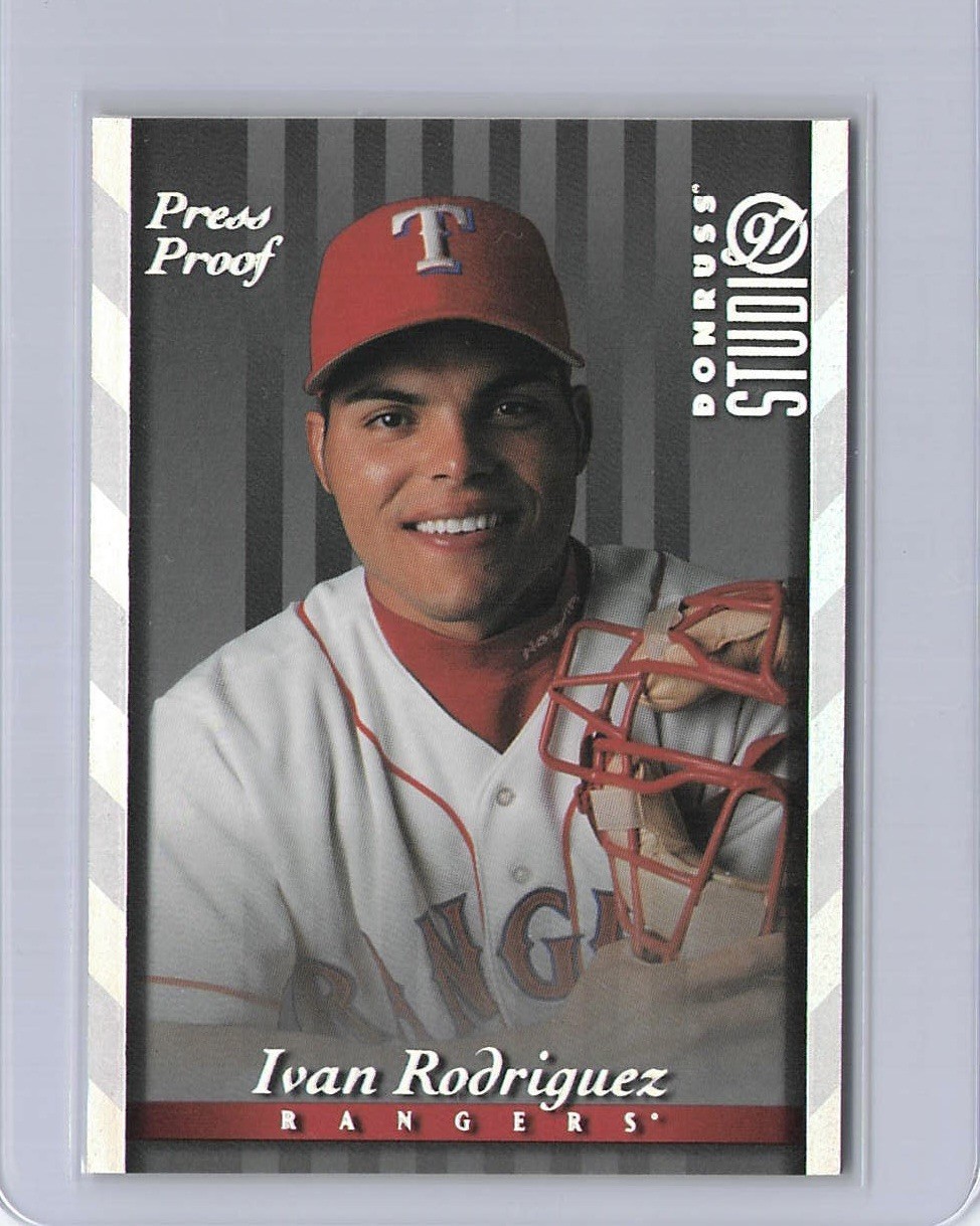 1997 Donruss Studio Silver Press Proof /1500 Ivan Rodriguez #108 HOF 1997 Donruss Studio Silver Press Proof /1500 Ivan Rodriguez #108 HOF
