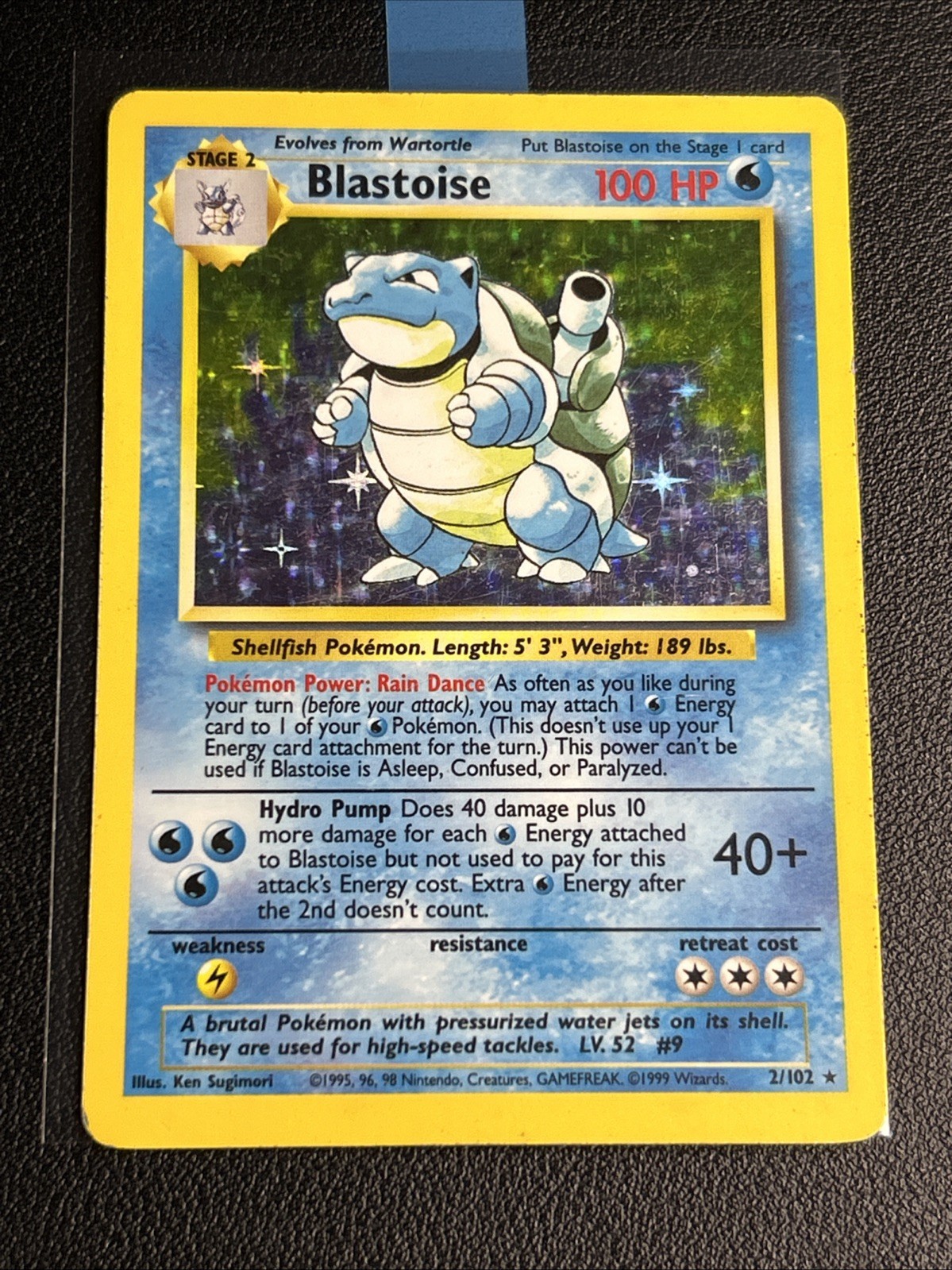 Blastoise 2/102 Holo Rare Base Set Unlimited Pokemon MP