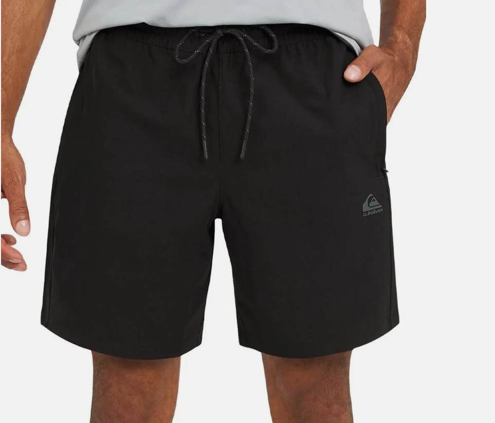 Quiksilver Men\'s Active Short, Regular Fit, Moisture Wicking, Black Size XL
