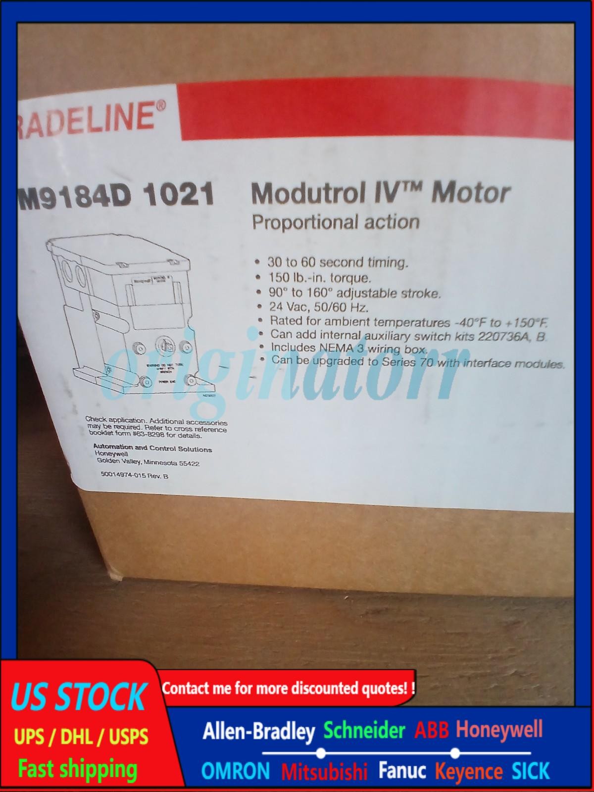 HONEYWELL M9184D1021 PROPORTIONAL MODUTROL MOTOR, 24V, 15VA, ASSEMBLY HONEYWELL M9184D1021 PROPORTIONAL MODUTROL MOTOR, 24V, 15VA, ASSEMBLY