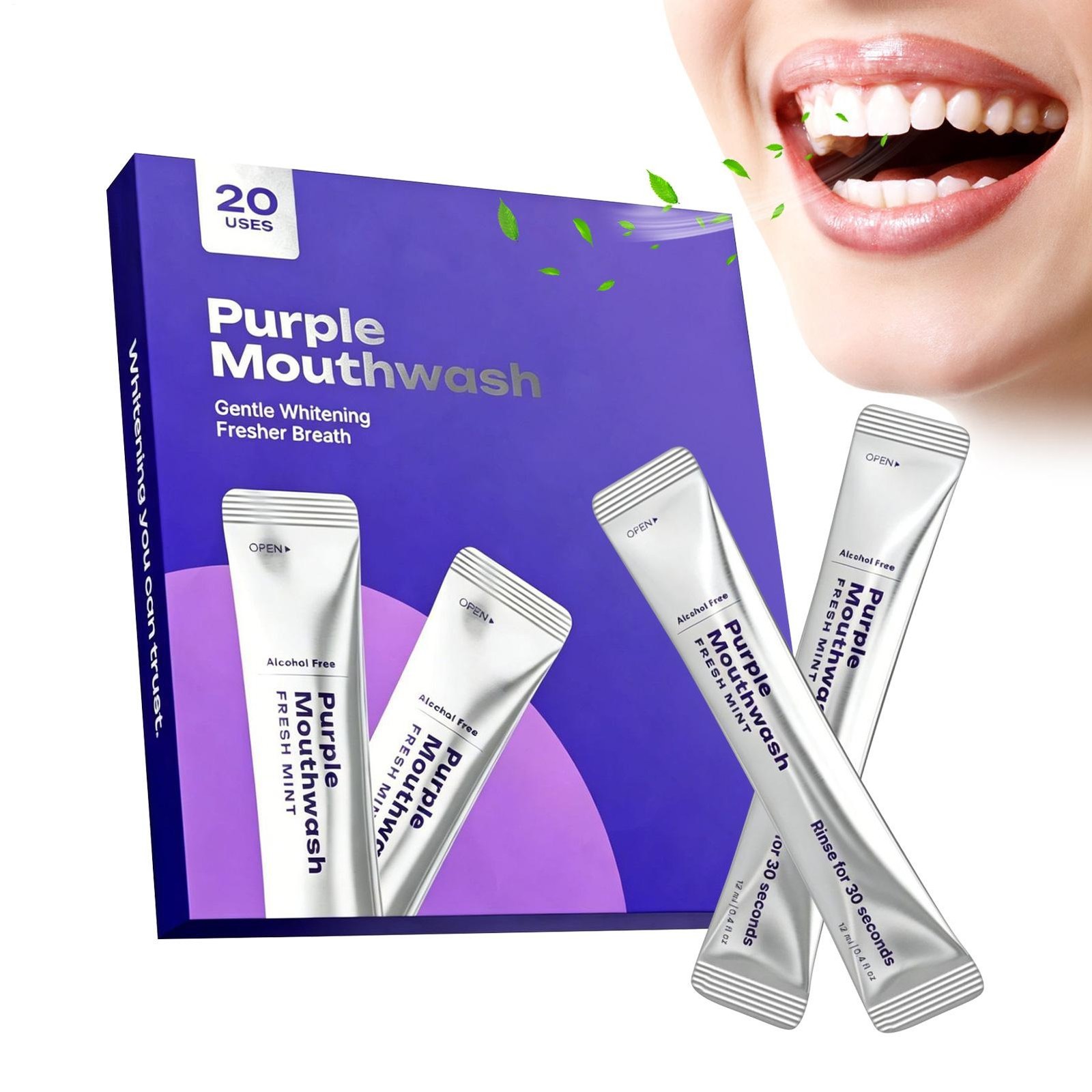 Purple Mouthwash For Teeth Whitening Mouthwash Fresh Oral Sachets (20 Pack) Purple Mouthwash For Teeth Whitening Mouthwash Fresh Oral Sachets (20 Pack)