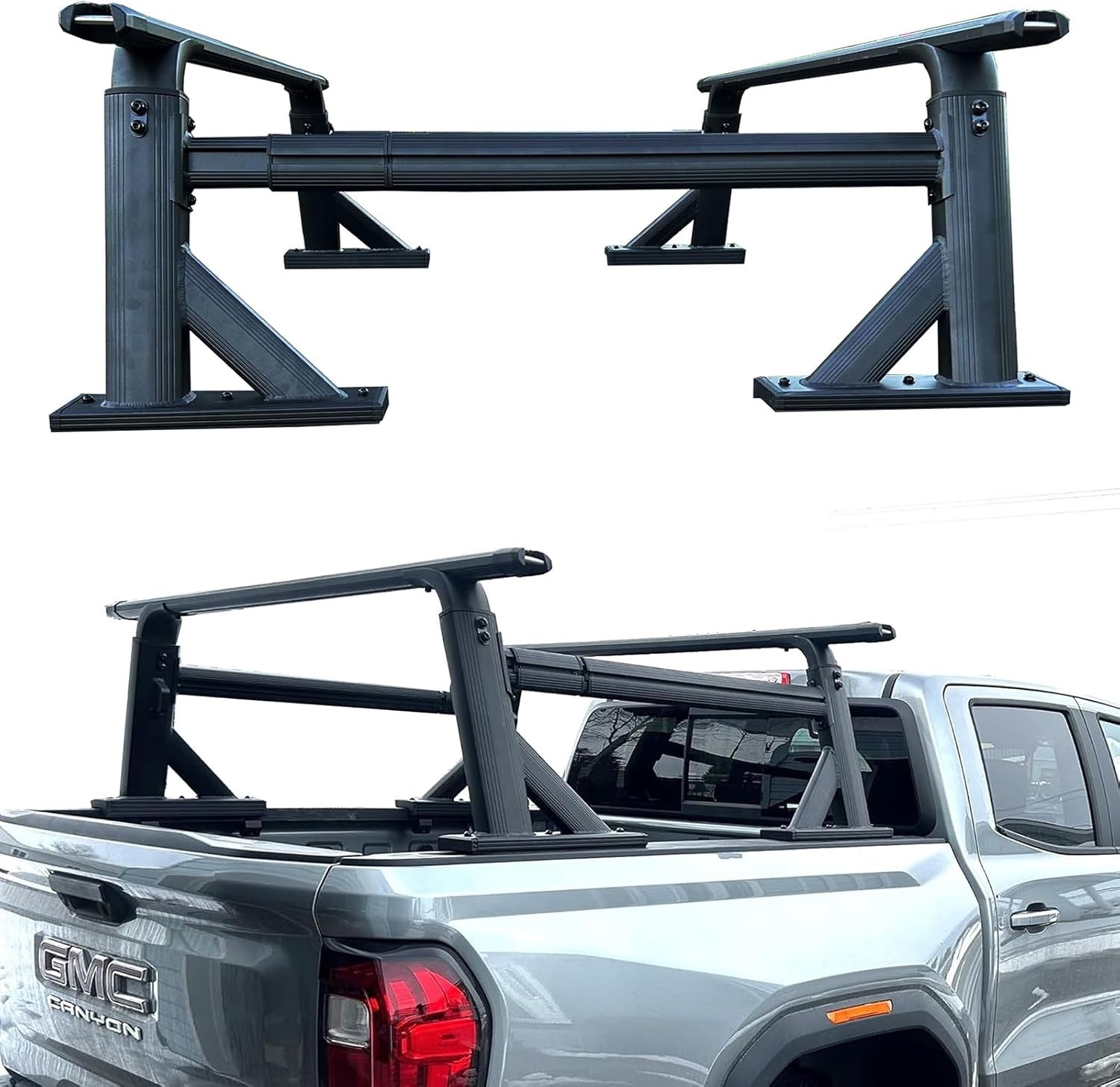 Truck Bed Rack Adjustable Aluminum Ladder Cargo Pickup F150 RAM Silverado 1000LB Truck Bed Rack Adjustable Aluminum Ladder Cargo Pickup F150 RAM Silverado 1000LB