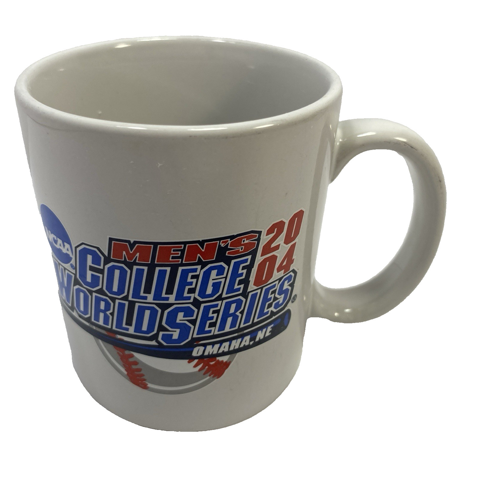 Vintage 2004 NCAA Men\'s College World Series White Coffee Mug Omaha NE