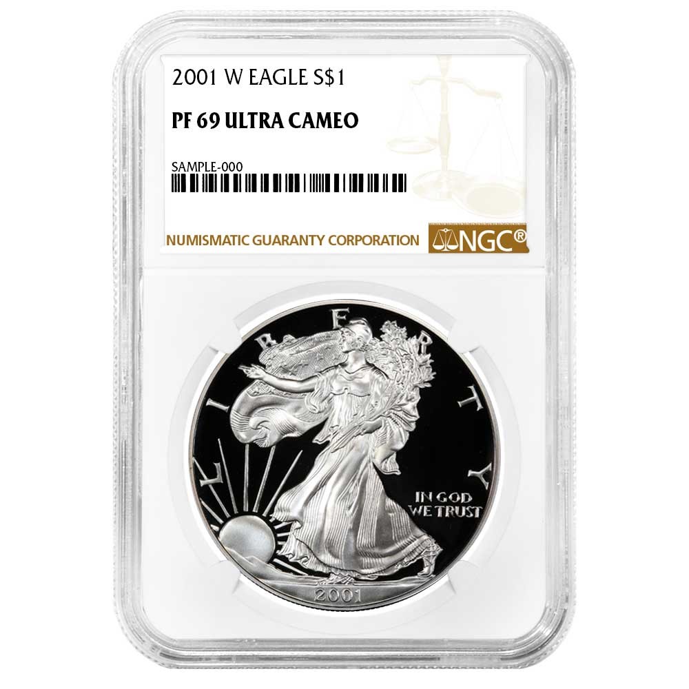 2001-W Proof $1 American Silver Eagle NGC PF69UC Brown Label 2001-W Proof $1 American Silver Eagle NGC PF69UC Brown Label