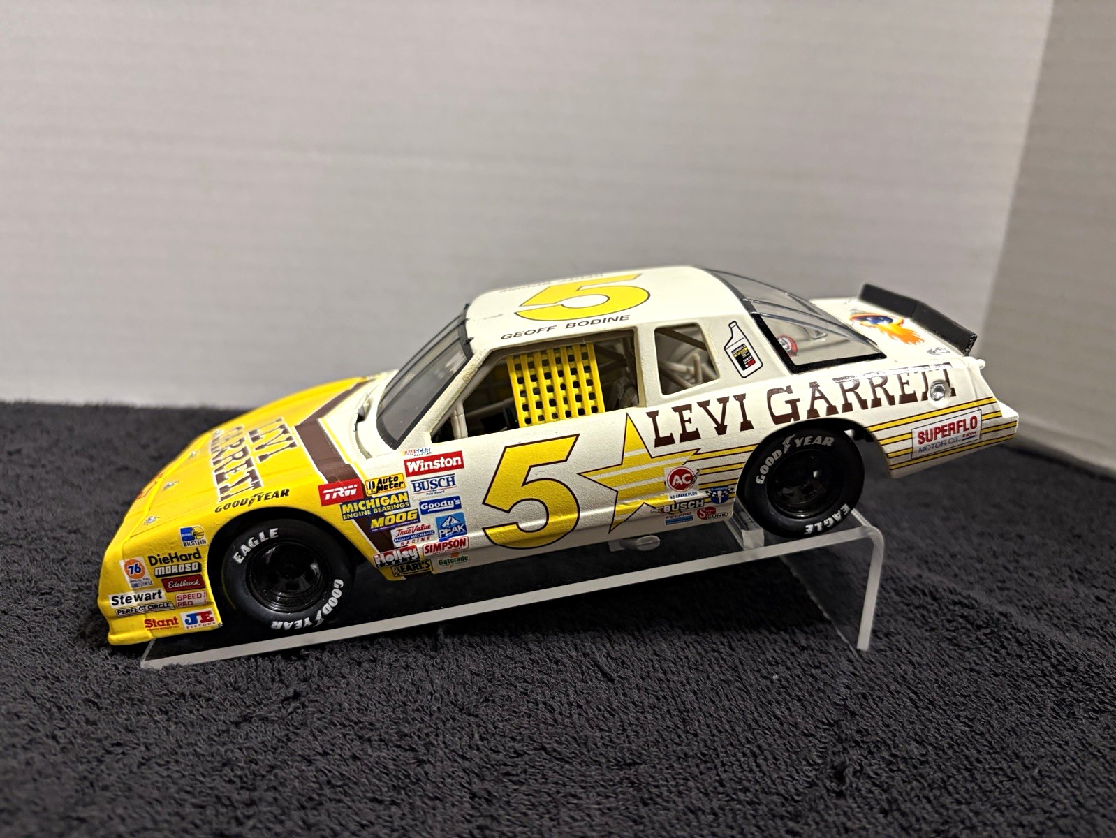 Custom Built 1/24 Geoff Bodine Levi Garrett Aerocoupe NASCAR Diecast (Bank) Custom Built 1/24 Geoff Bodine Levi Garrett Aerocoupe NASCAR Diecast (Bank)