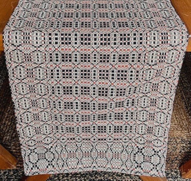 NEW Primitive Farmhouse TABLE RUNNER RUST BLACK CREAM WOVEN 56