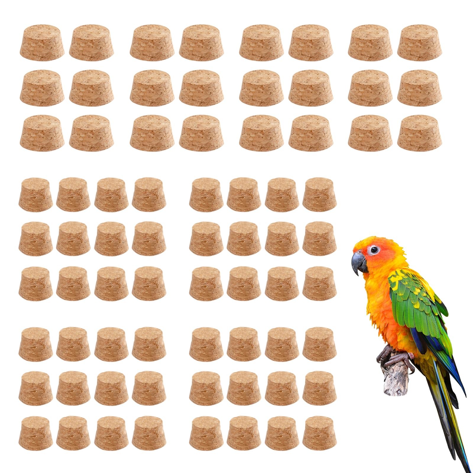 JONS NTY 72 Detachable Corks for Bird Chew Toys - 24 Large & 48 Small Wooden JONS NTY 72 Detachable Corks for Bird Chew Toys - 24 Large & 48 Small Wooden