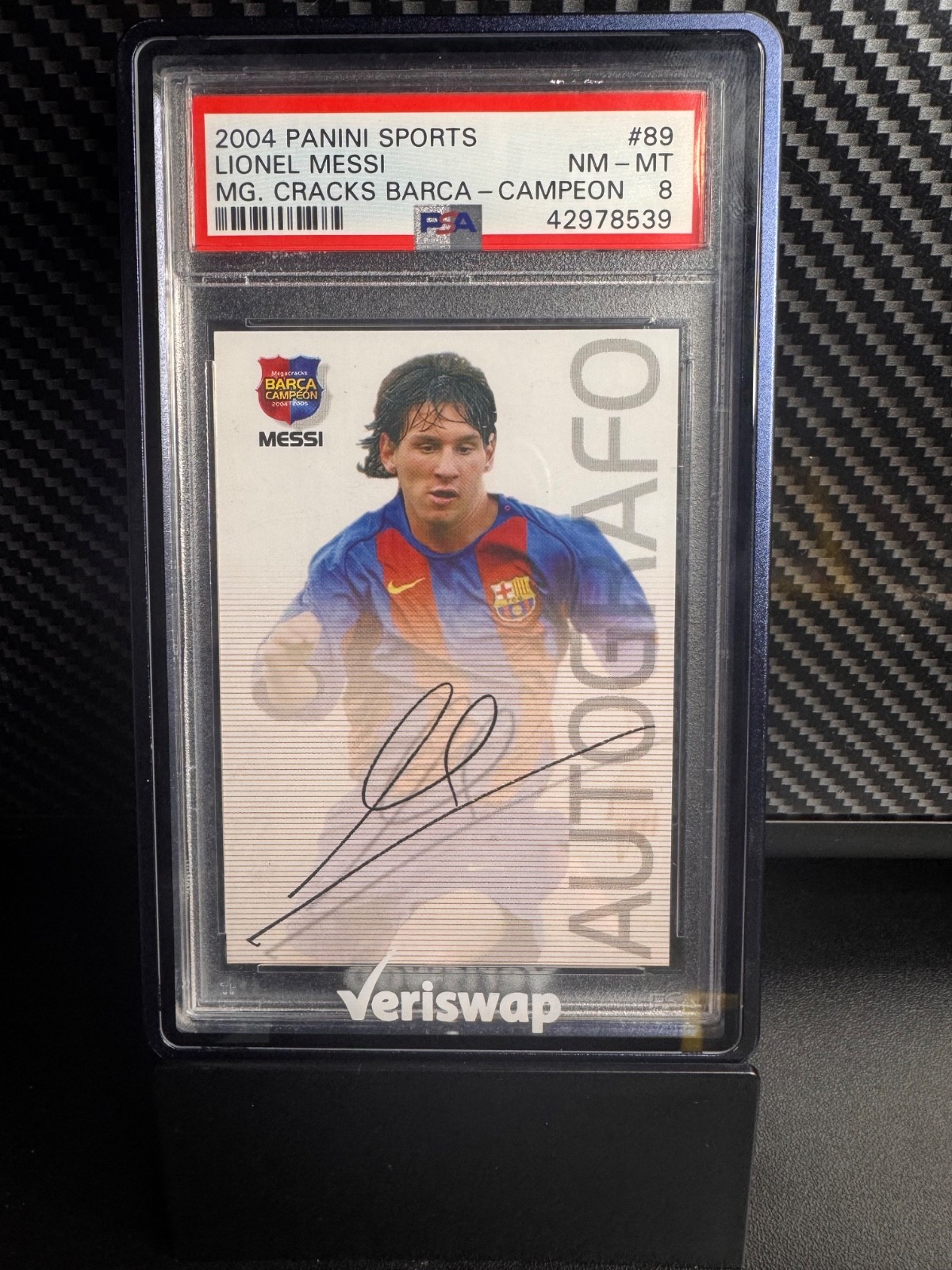 2004 Panini Lionel Messi Mega Cracks Barca Psa 8