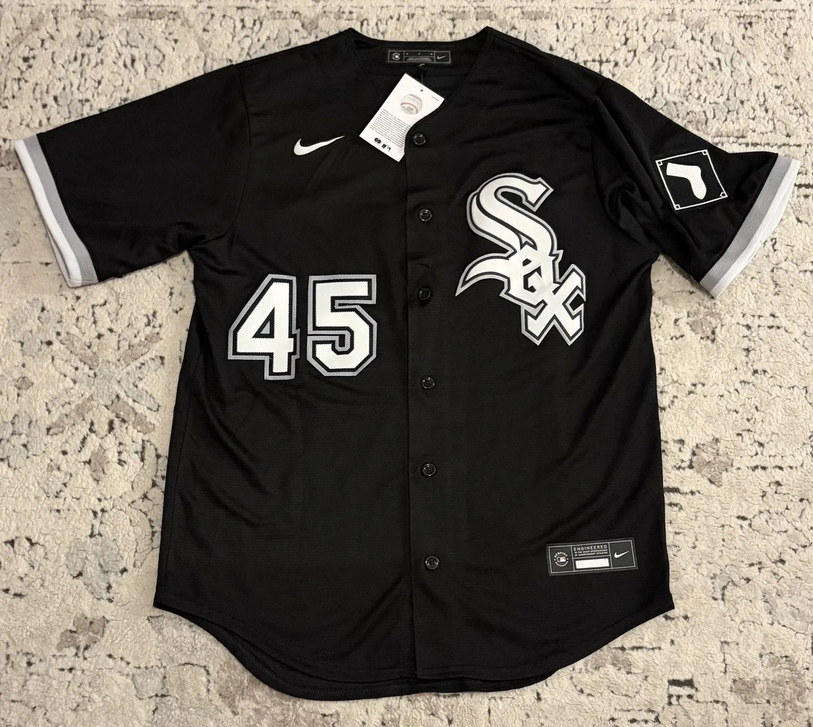 Nike Michael Jordan Chicago White Sox Baseball Top Men's S-2XL Black New Style