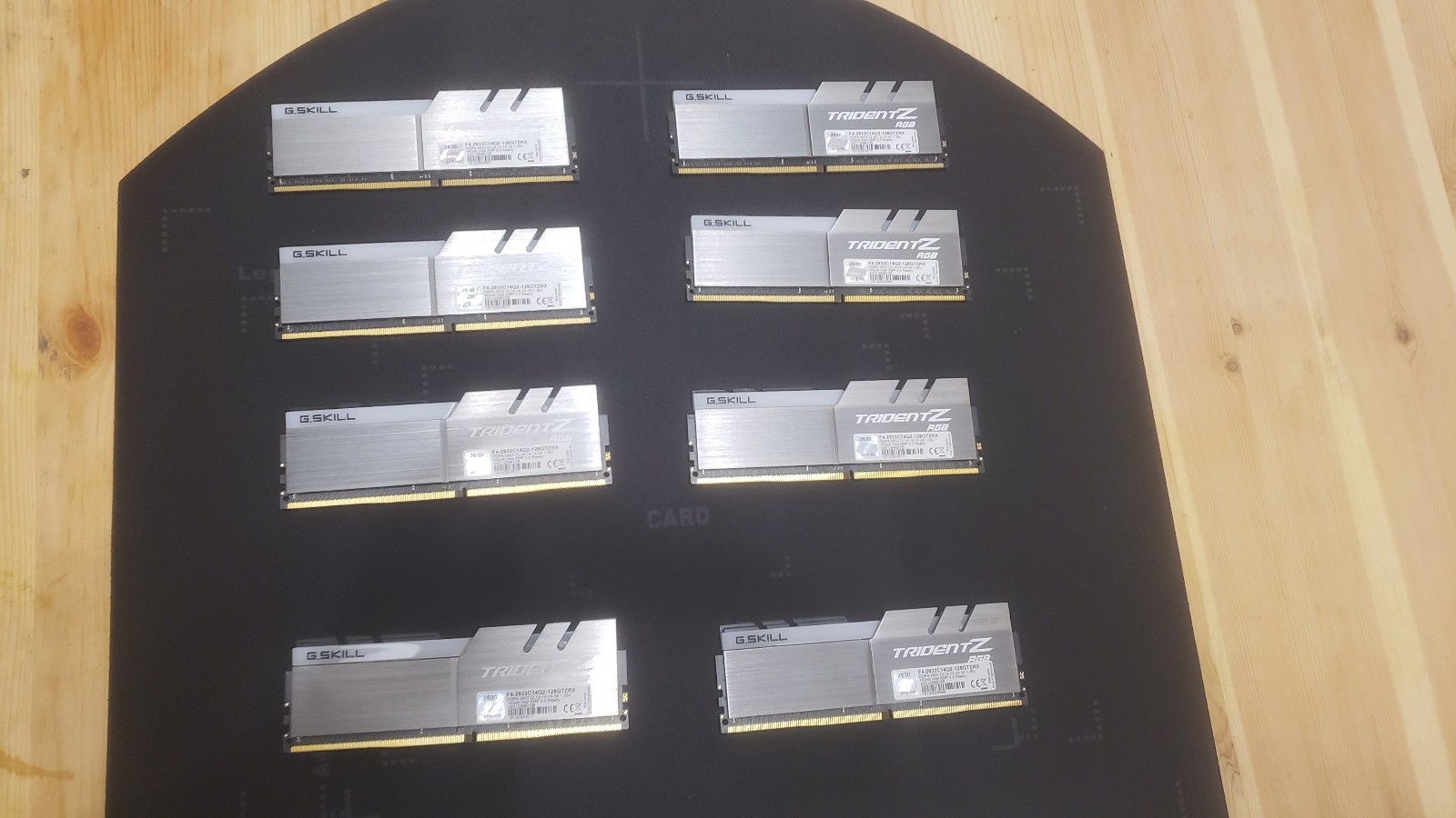 G.SKILL Trident Z RGB 128GB 8x16GB DDR4 2933 CL14 F4-2933C14Q2-128GTZRX Tested G.SKILL Trident Z RGB 128GB 8x16GB DDR4 2933 CL14 F4-2933C14Q2-128GTZRX Tested