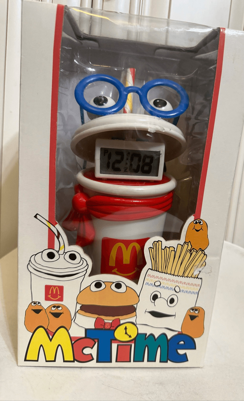Vintage McDonald\'s McTime Shake LCD Alarm Clock with Coin Bank 1996 Rare NWOT