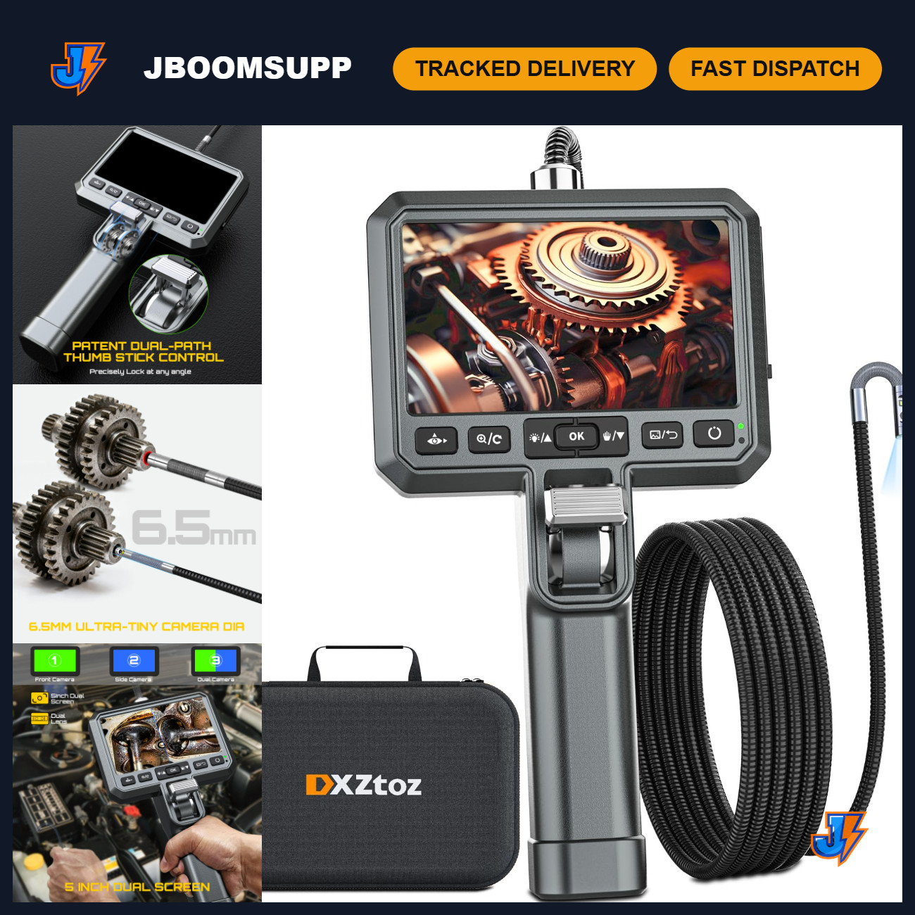 Dual-Lens Articulating Borescope for Automotive & Aircraft Inspection - HD Camer Dual-Lens Articulating Borescope for Automotive & Aircraft Inspection - HD Camer