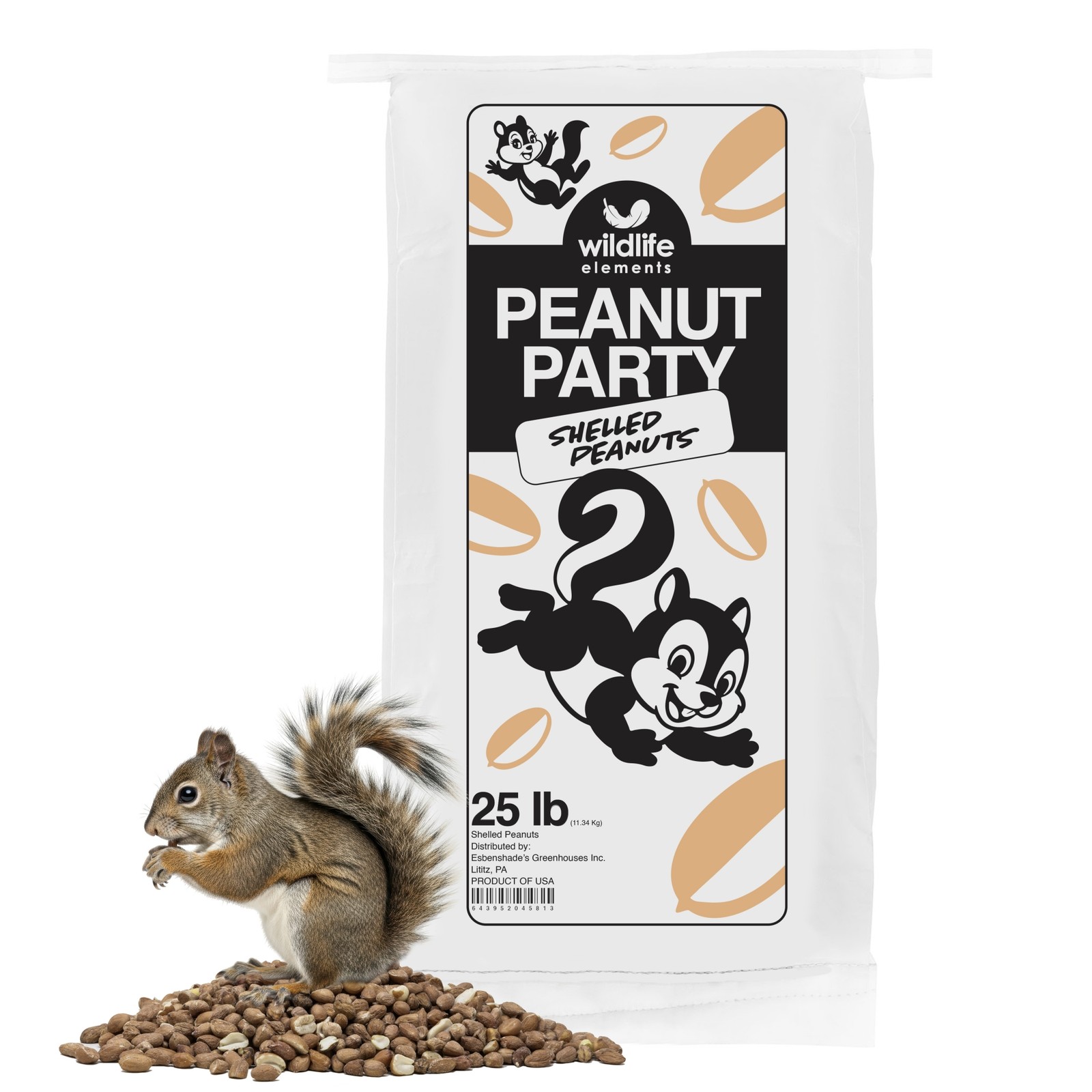Wildlife Elements Shelled Peanuts for Birds, Squirrels, Wild Animal Food, 25lb Wildlife Elements Shelled Peanuts for Birds, Squirrels, Wild Animal Food, 25lb