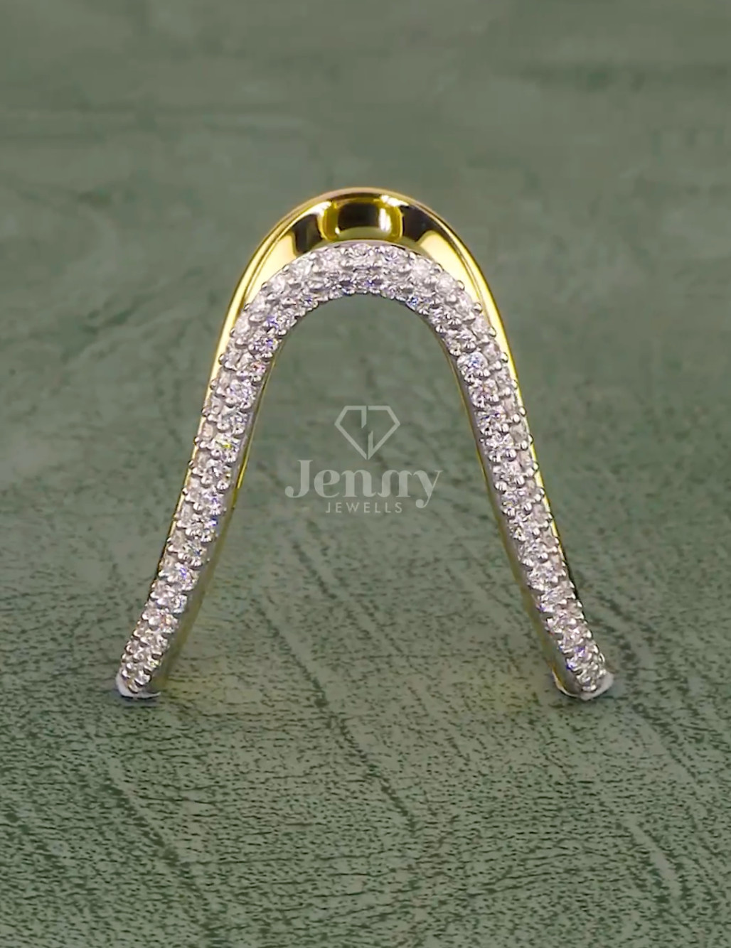 Round Cut Lab Grown Diamond Open Band Ring For Her,Birthday Gift Valentines day