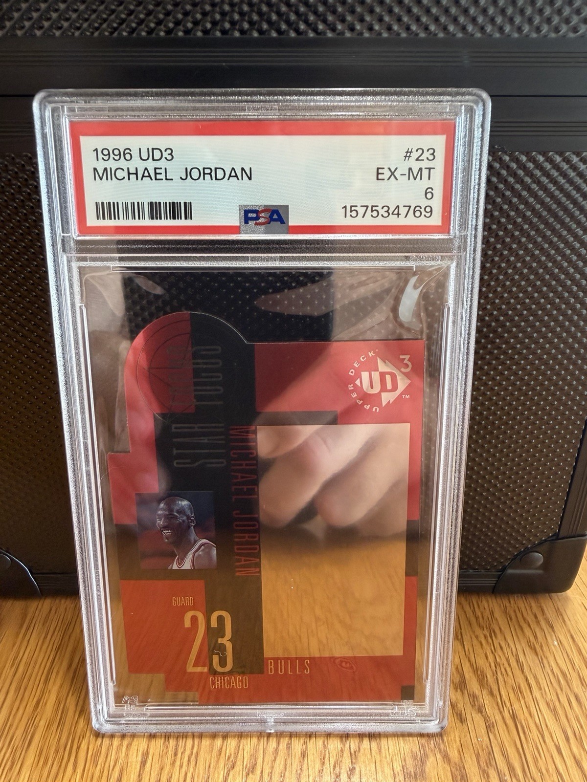 Upper Deck 1996-97 UD3 Star Focus Michael Jordan #23 Bulls PSA 6 Graded Upper Deck 1996-97 UD3 Star Focus Michael Jordan #23 Bulls PSA 6 Graded