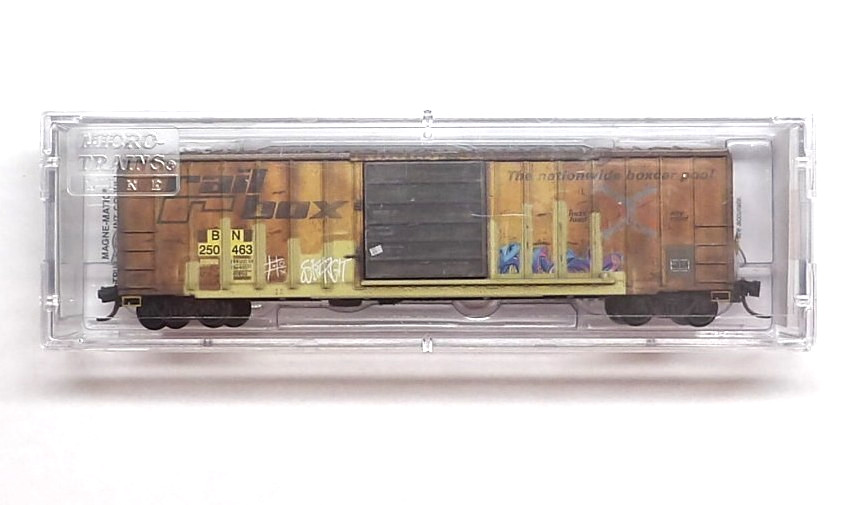 N Micro Trains 025144019 Burlington Northern BN ex- Railbox 50' Weathered Boxcar