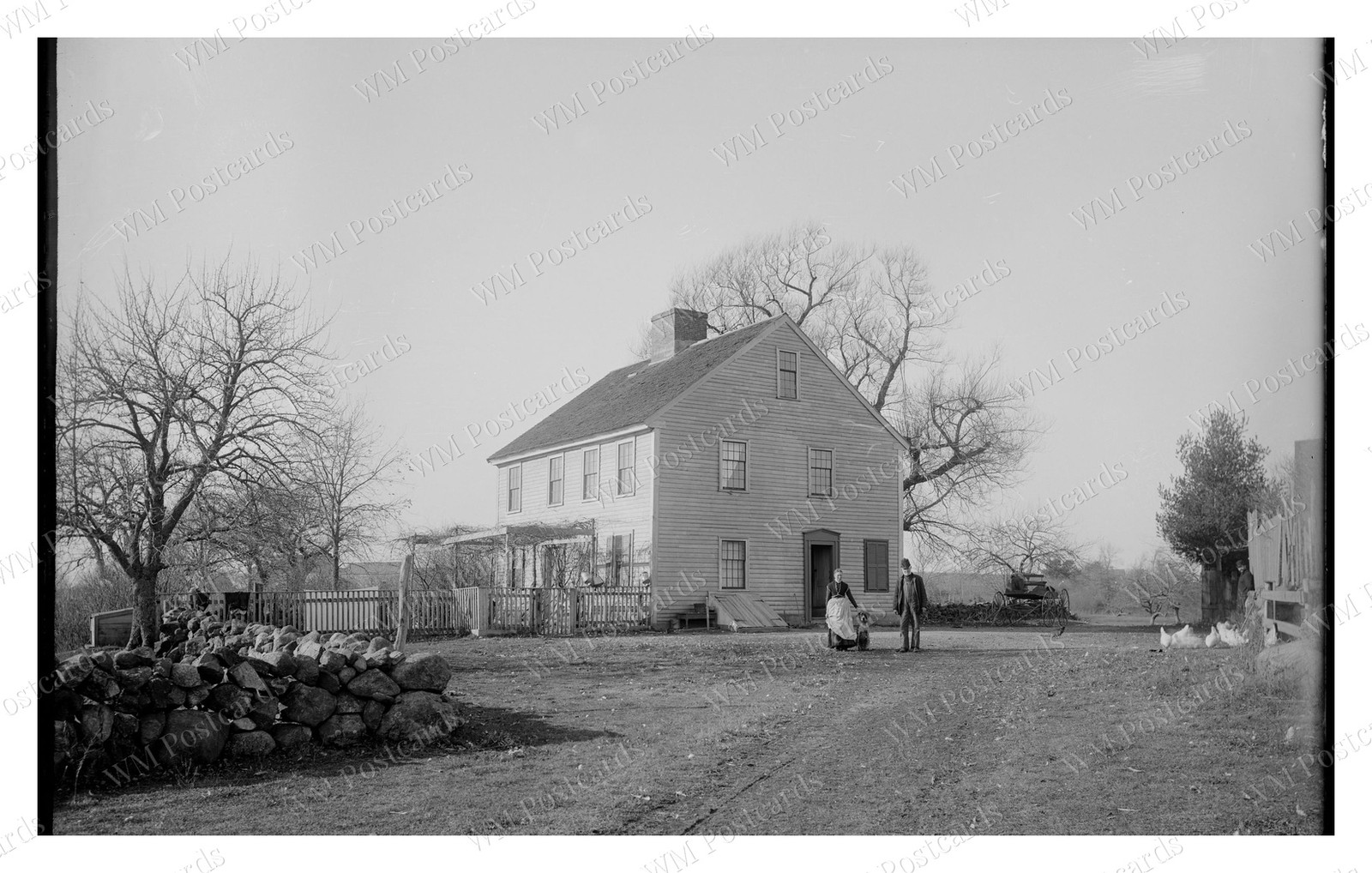 Danvers Massachusetts 1900s Ann Putnam House Stone Wall Standard Postcard