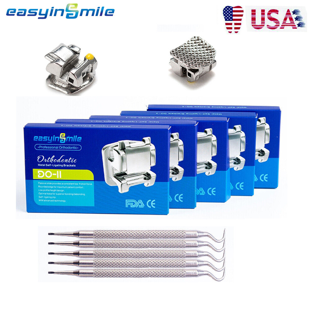 5Sets Dental Orthodontic Self Ligating Brackets Roth / MBT 022 Metal Braces