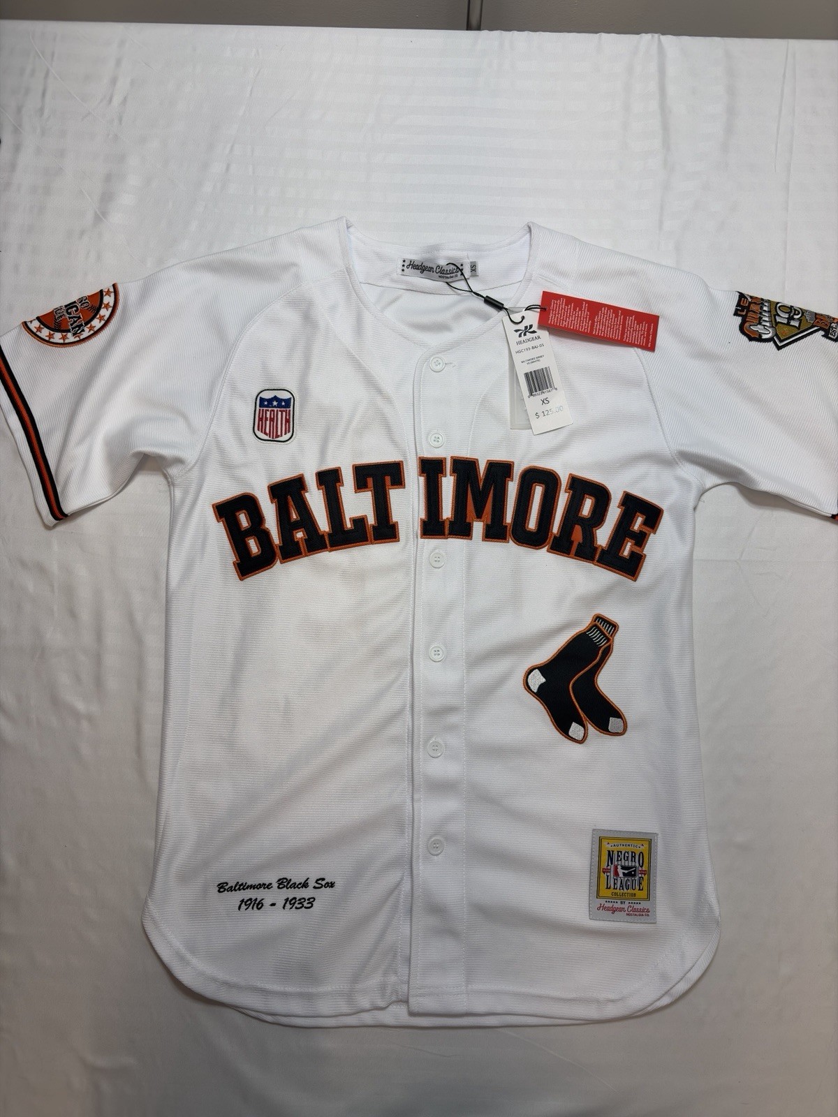 NWT Headgear Classics Negro League Baltimore Black Sox Baseball Jersey Mens XS NWT Headgear Classics Negro League Baltimore Black Sox Baseball Jersey Mens XS