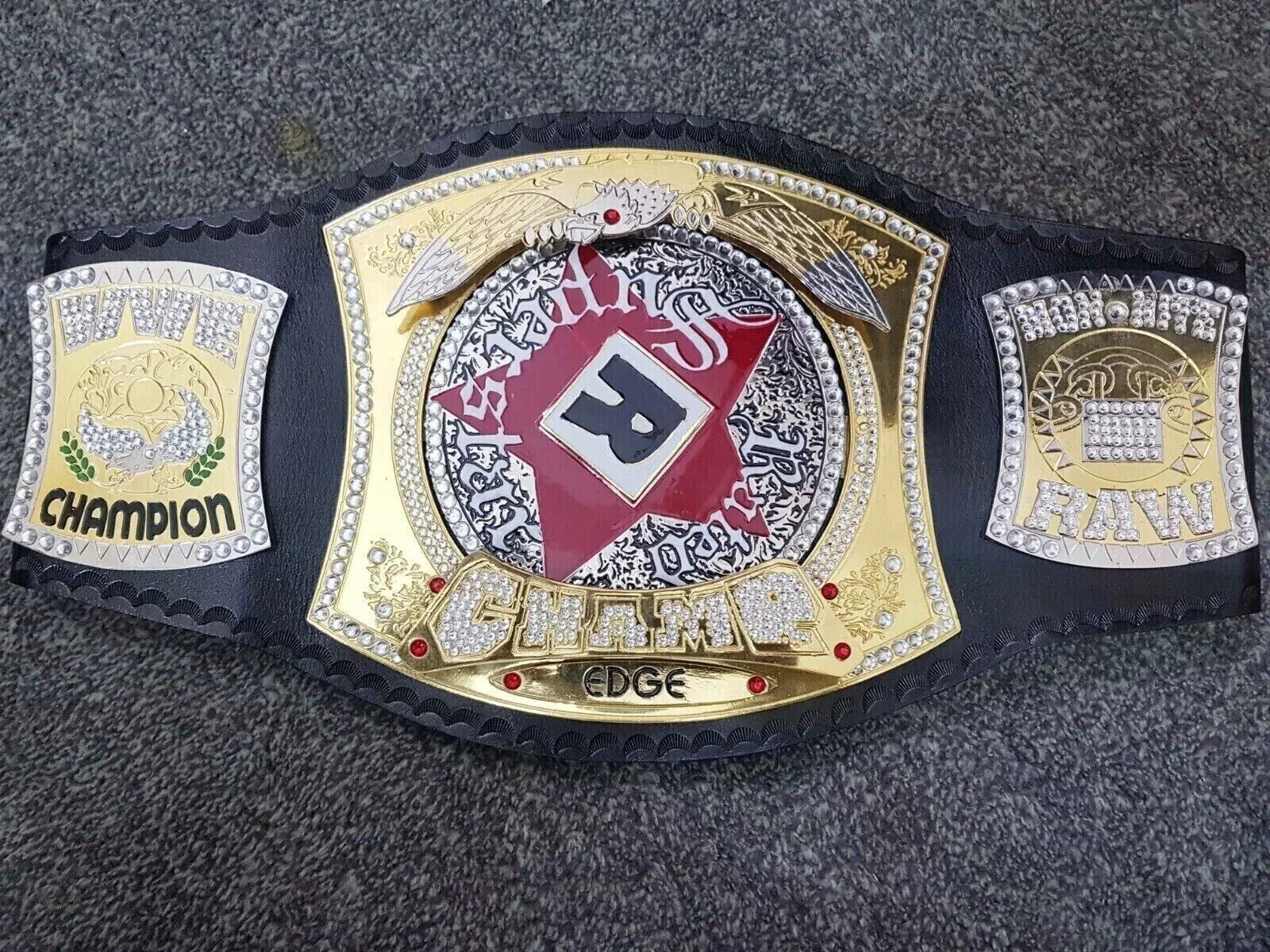 Edge Rated R Spinner Heavyweight Championship belt Adult size 2mm Edge Rated R Spinner Heavyweight Championship belt Adult size 2mm