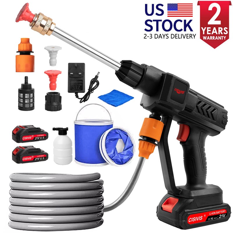 2X Portable Cordless Electric High Pressure Water Spray Gun Car Washer Cleaner 2X Portable Cordless Electric High Pressure Water Spray Gun Car Washer Cleaner