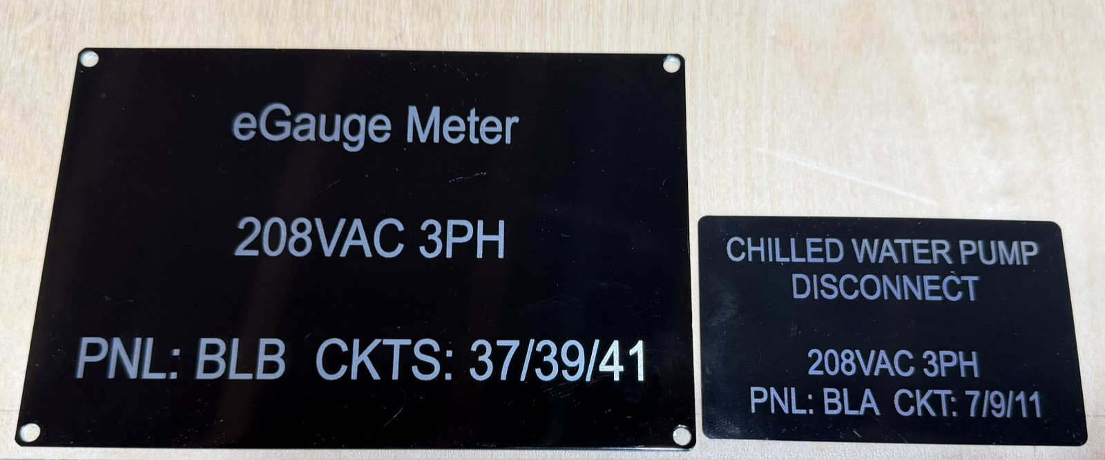 Custom Laser Engraved Aluminum Equipment Tag Electrical Box Panel Label