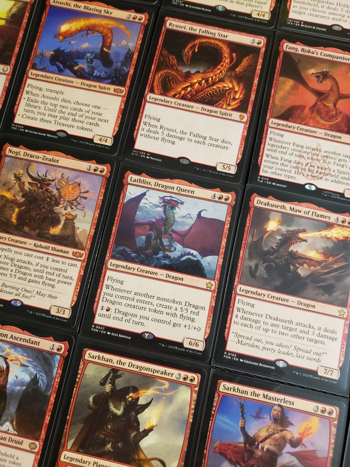 Custom Mono Red DRAGONS Commander deck: LATHLISS, DRAGON QUEEN Magic 100 cards