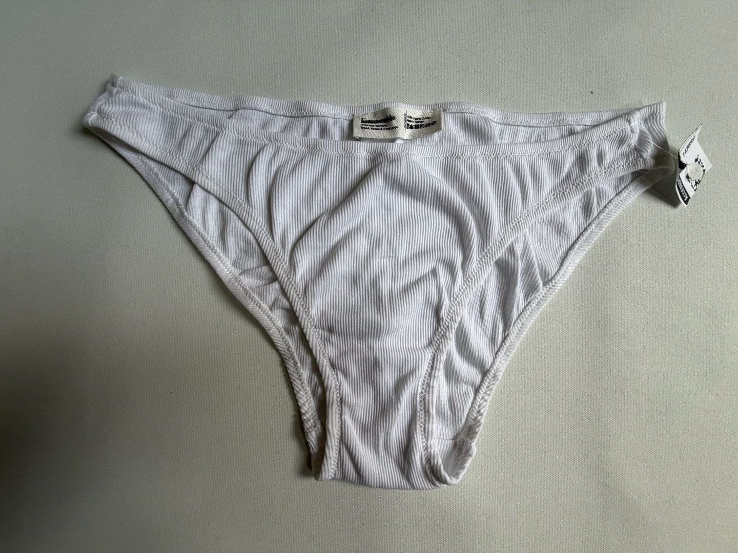 White Ribbed Bikini Underwear Entireworld XL White Ribbed Bikini Underwear Entireworld XL