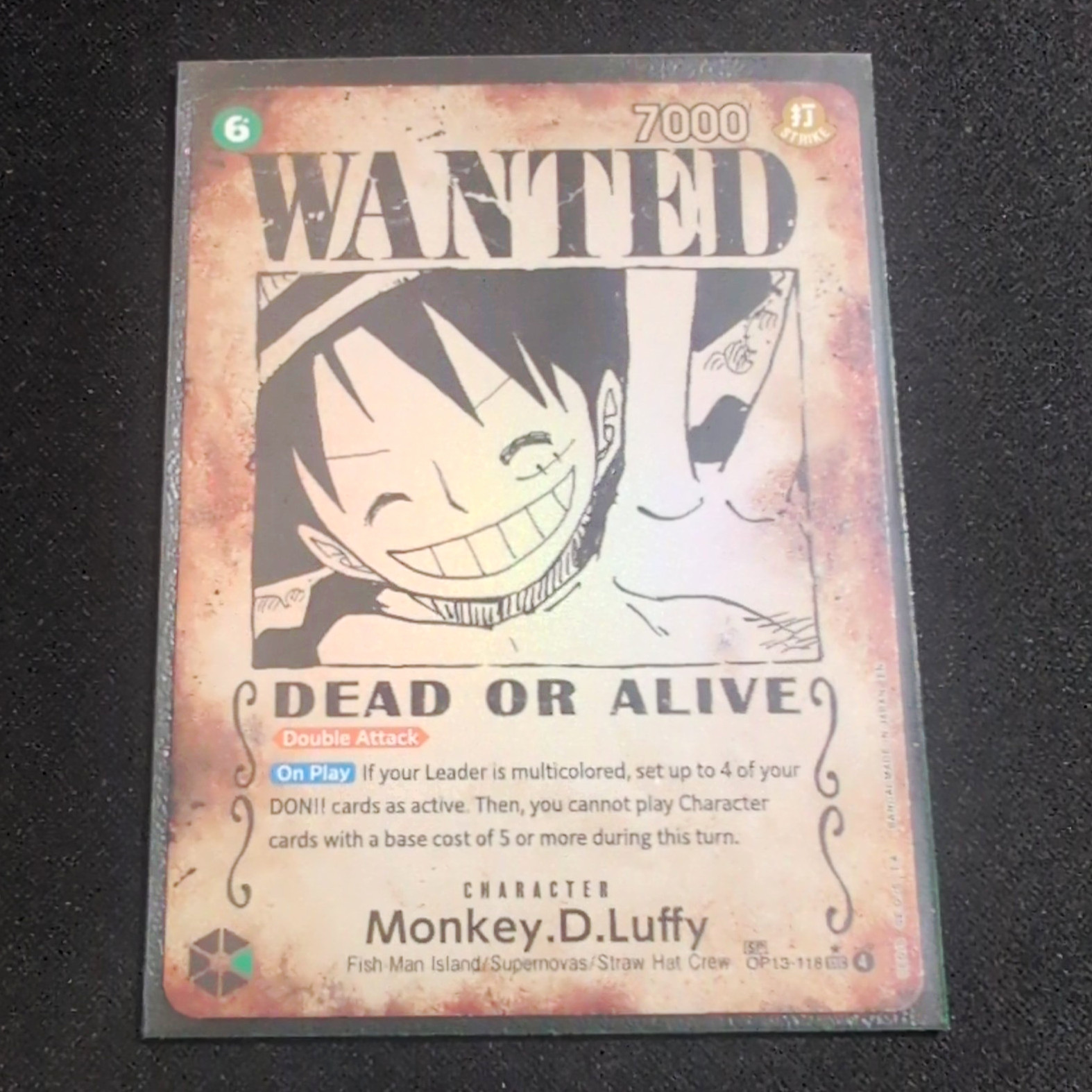 Monkey.D.Luffy OP13-118 Carrying on His Will Wanted Poster Monkey.D.Luffy OP13-118 Carrying on His Will Wanted Poster