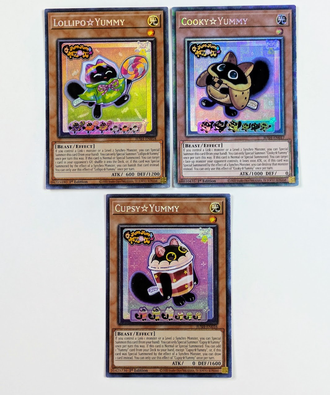 Yu-Gi-Oh - Cute Yummy Lot - Colletors Rare - CookyYummy CupsyYummy LollipoYummy